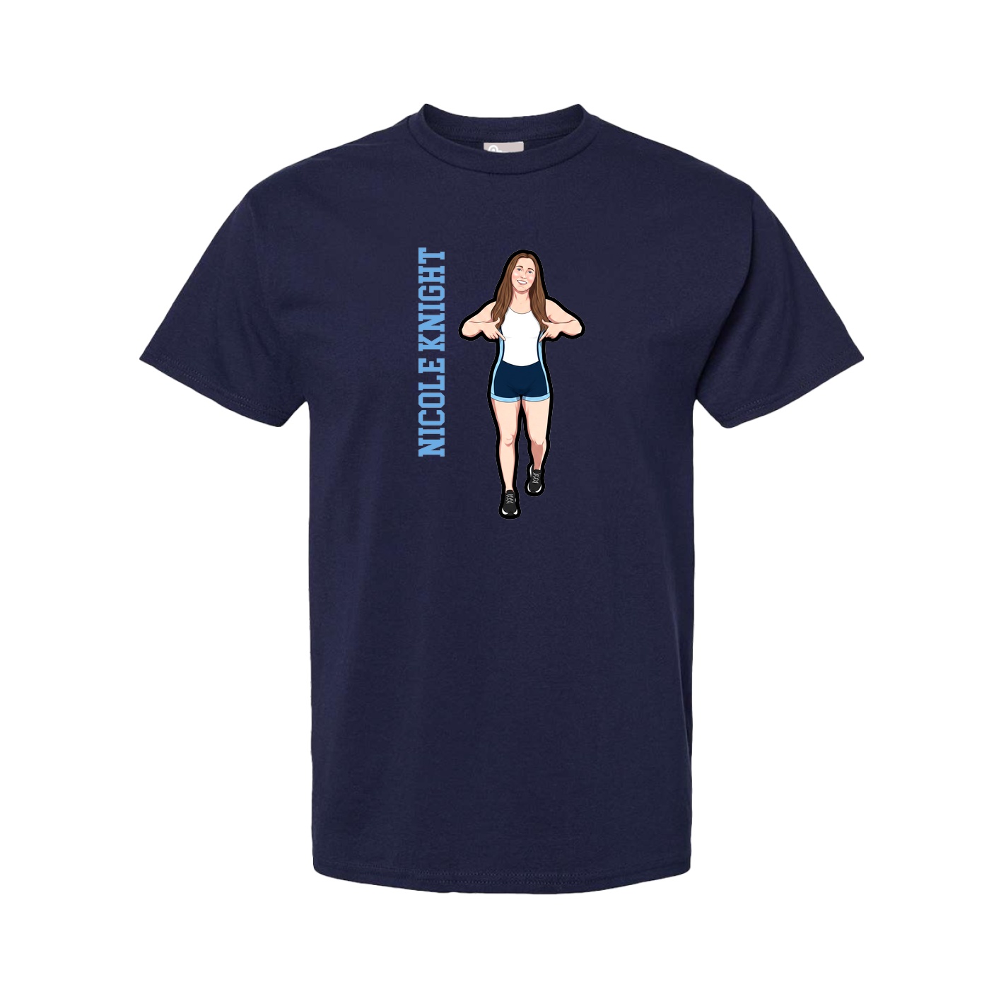 Tee — Name Vertical in Navy
