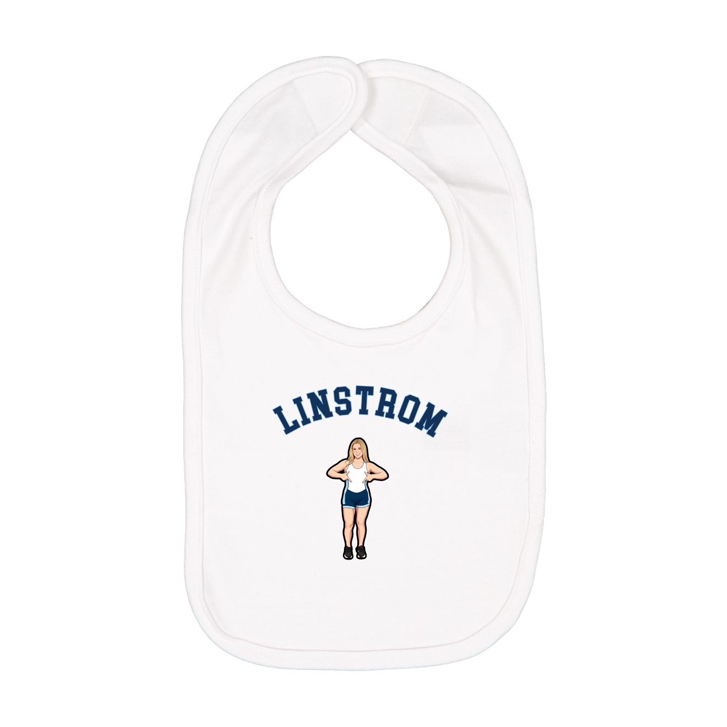Infant Bib — Shirsey Arch in White