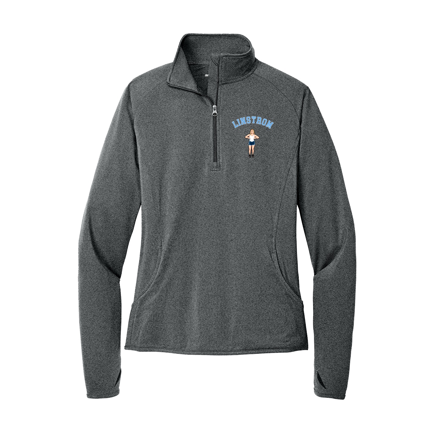 Women's Q-Zip Pullover — Shirsey Arch in Grey