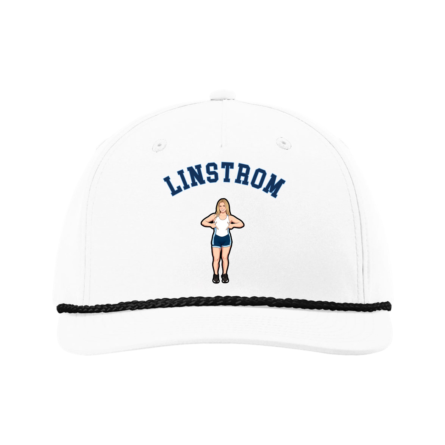 Five-Panel Classic Rope Cap — Shirsey Arch in White