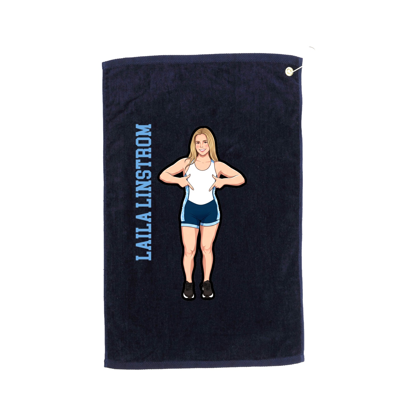 Golf Towel — Name Vertical in Navy