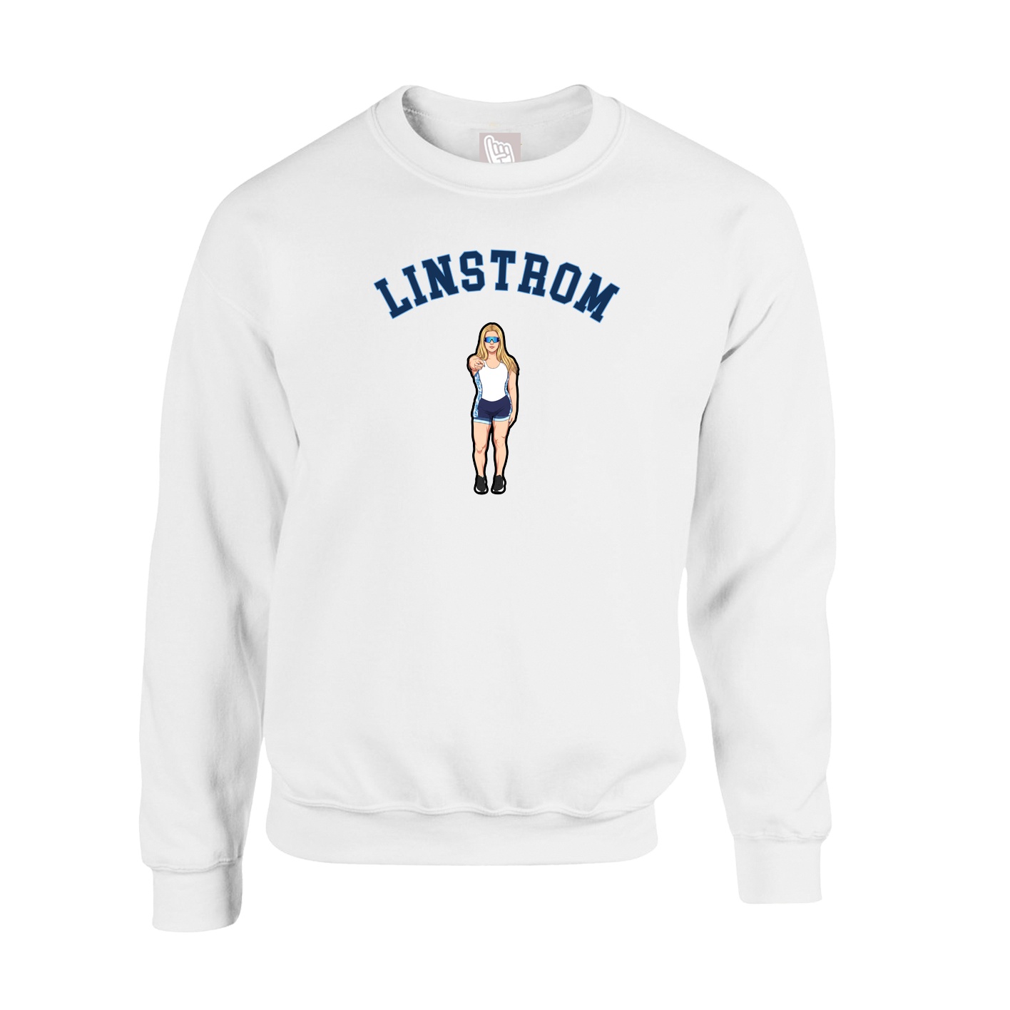 Fleece Crew — Shirsey Arch in White