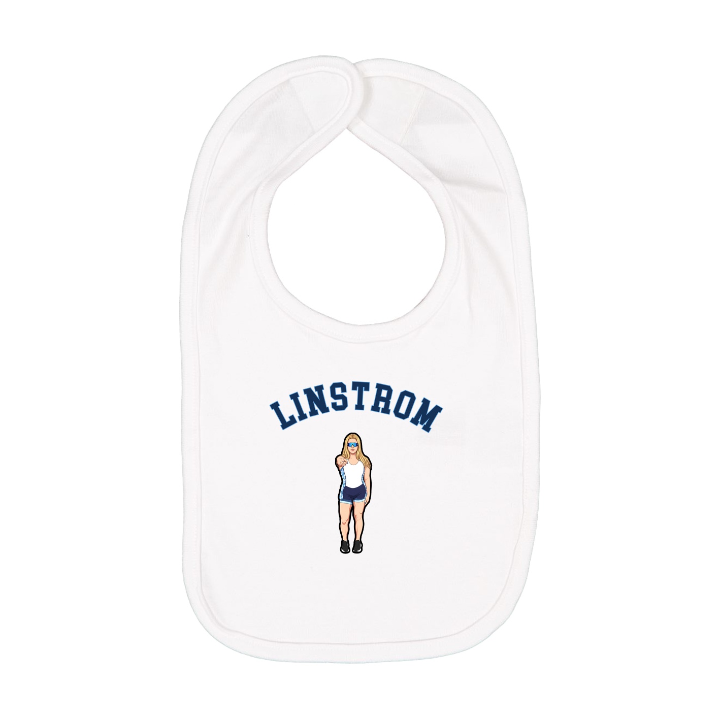 Infant Bib — Shirsey Arch in White