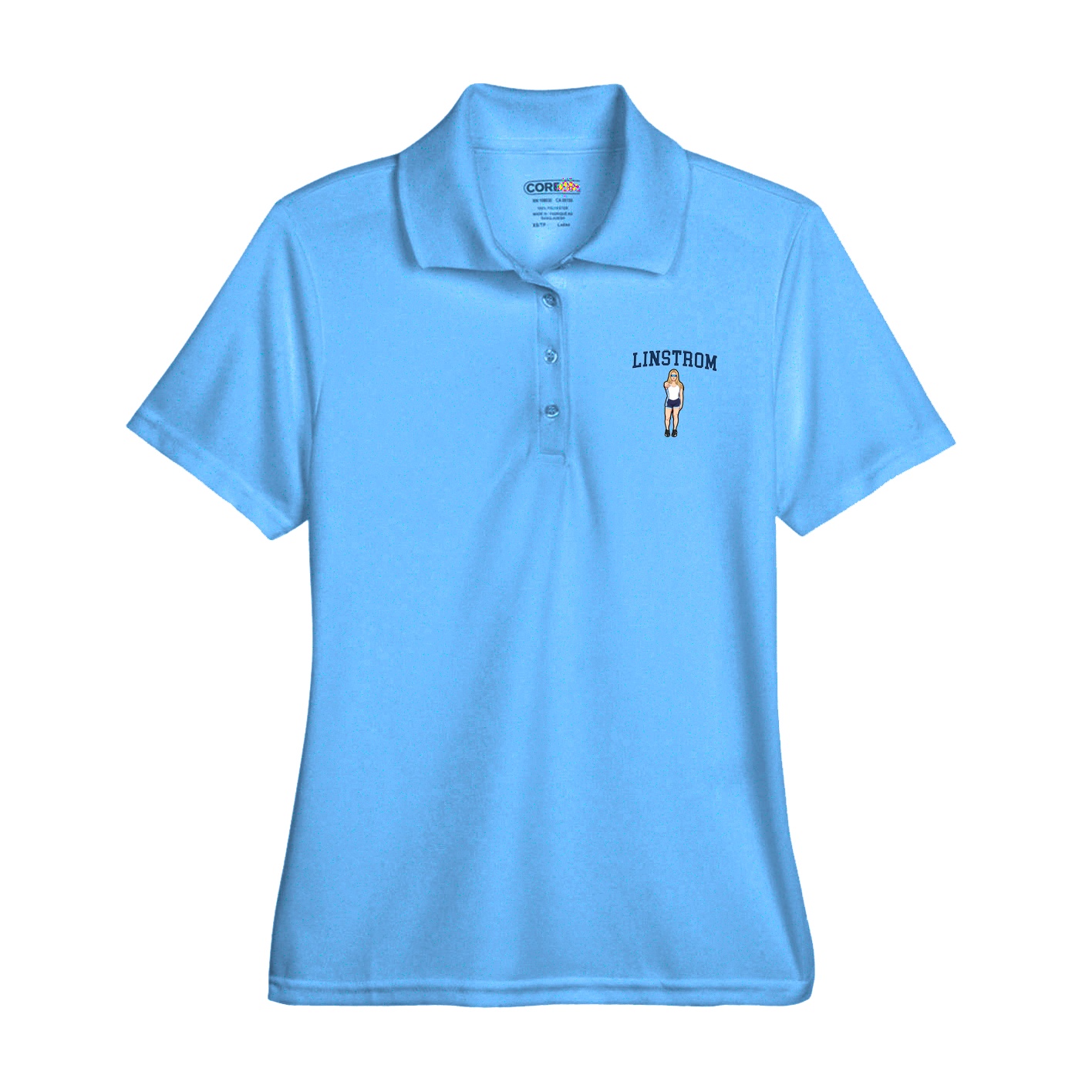 Womens Performance Polo — Shirsey in Light Blue