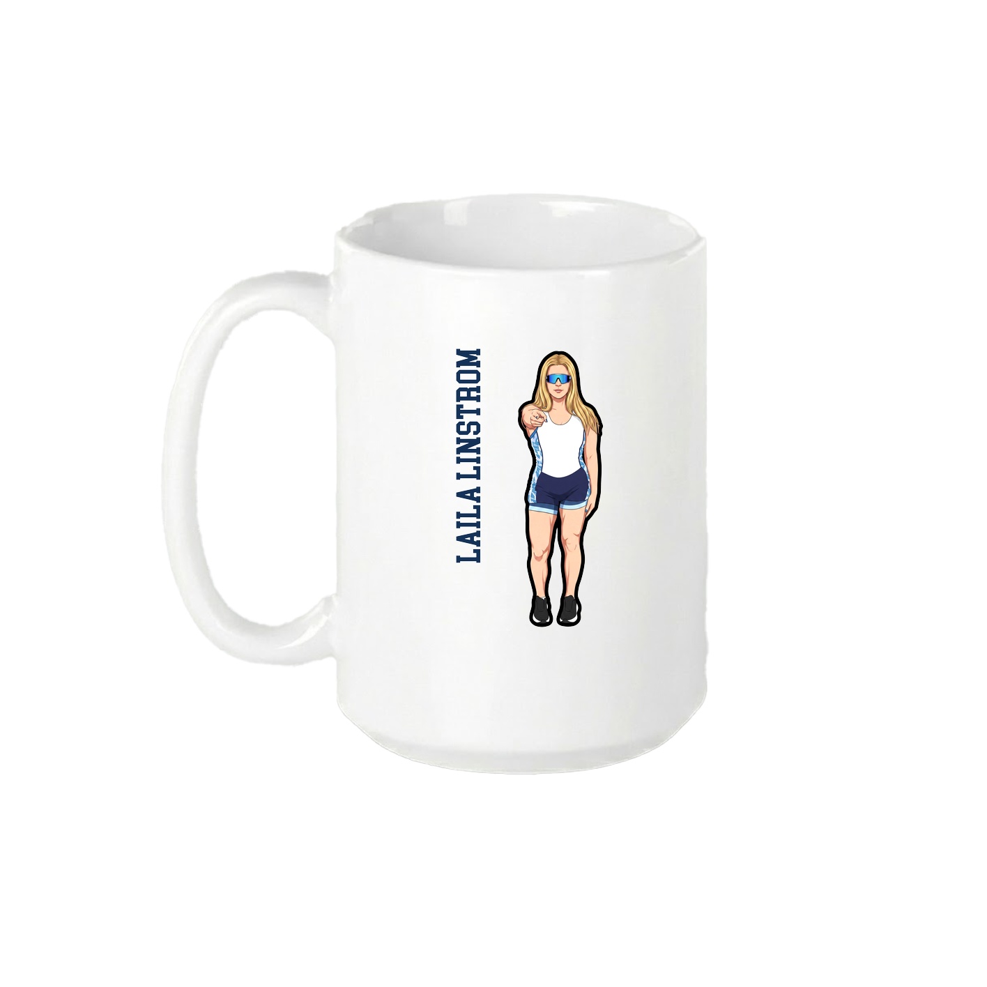 15oz Coffee Mug — Name Vertical in White