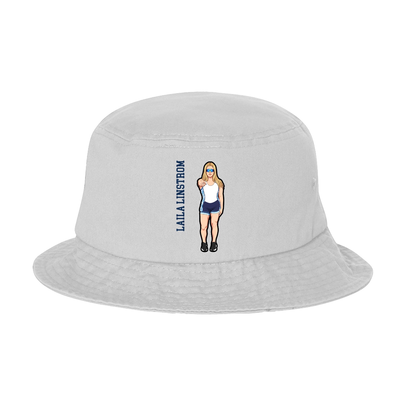 Bucket Cap — Name Vertical in White