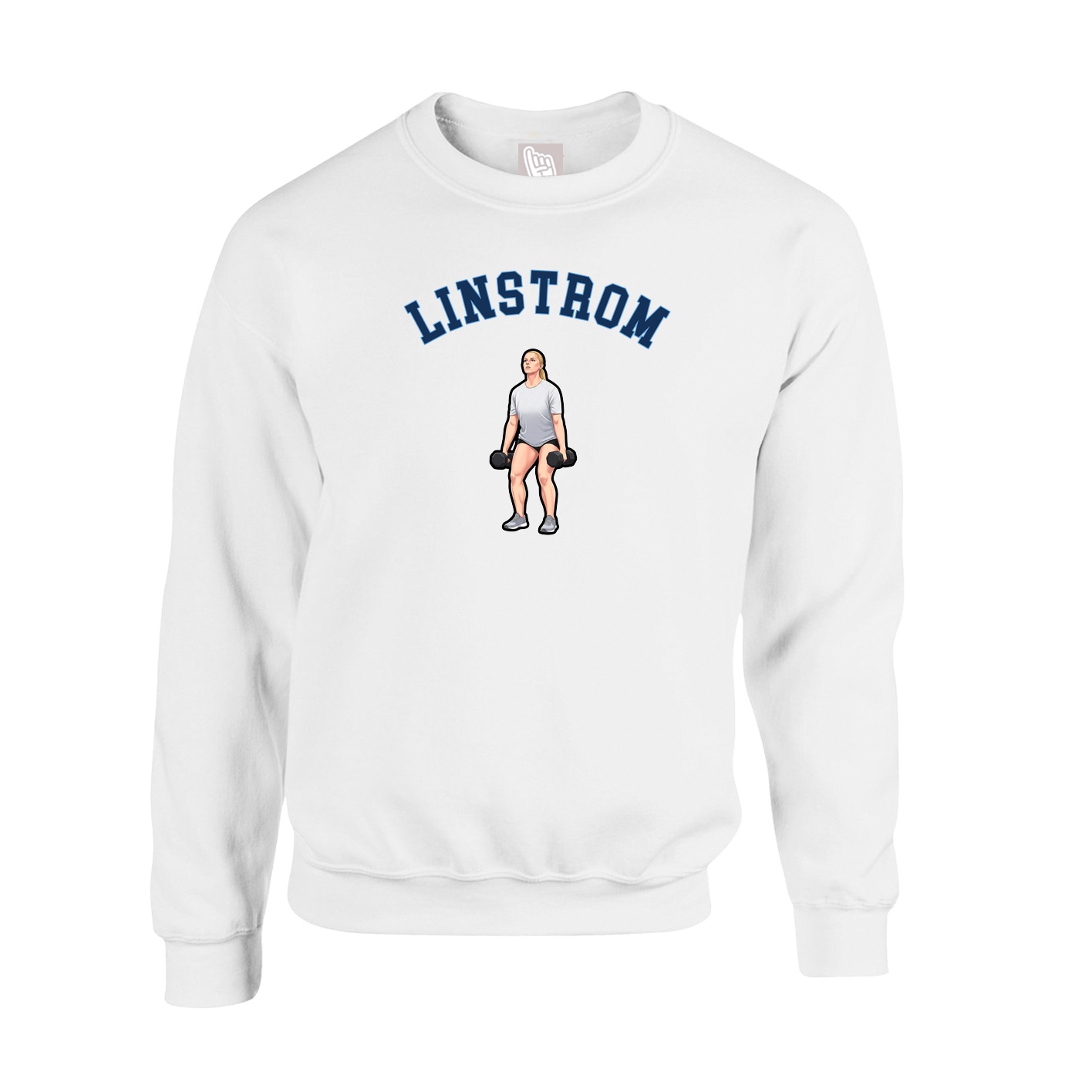 Fleece Crew — Shirsey Arch in White