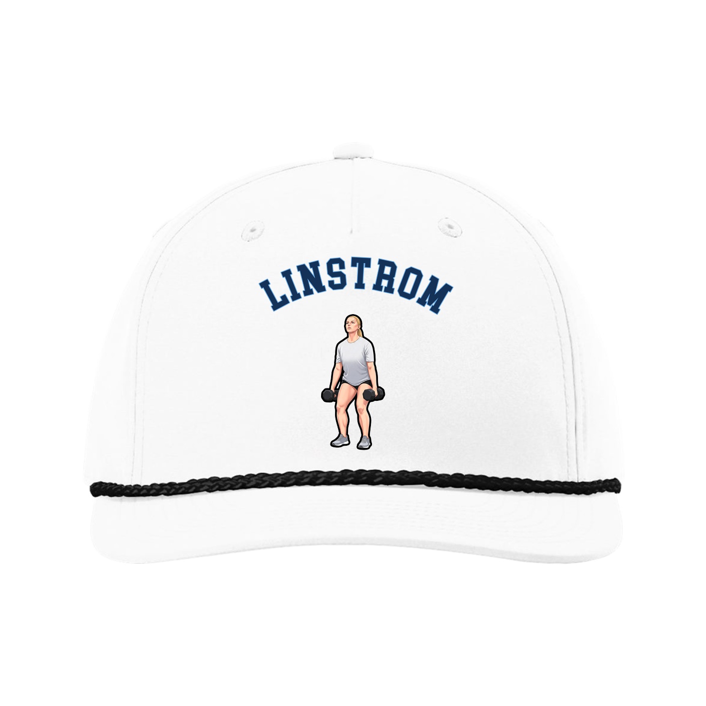 Five-Panel Classic Rope Cap — Shirsey Arch in White