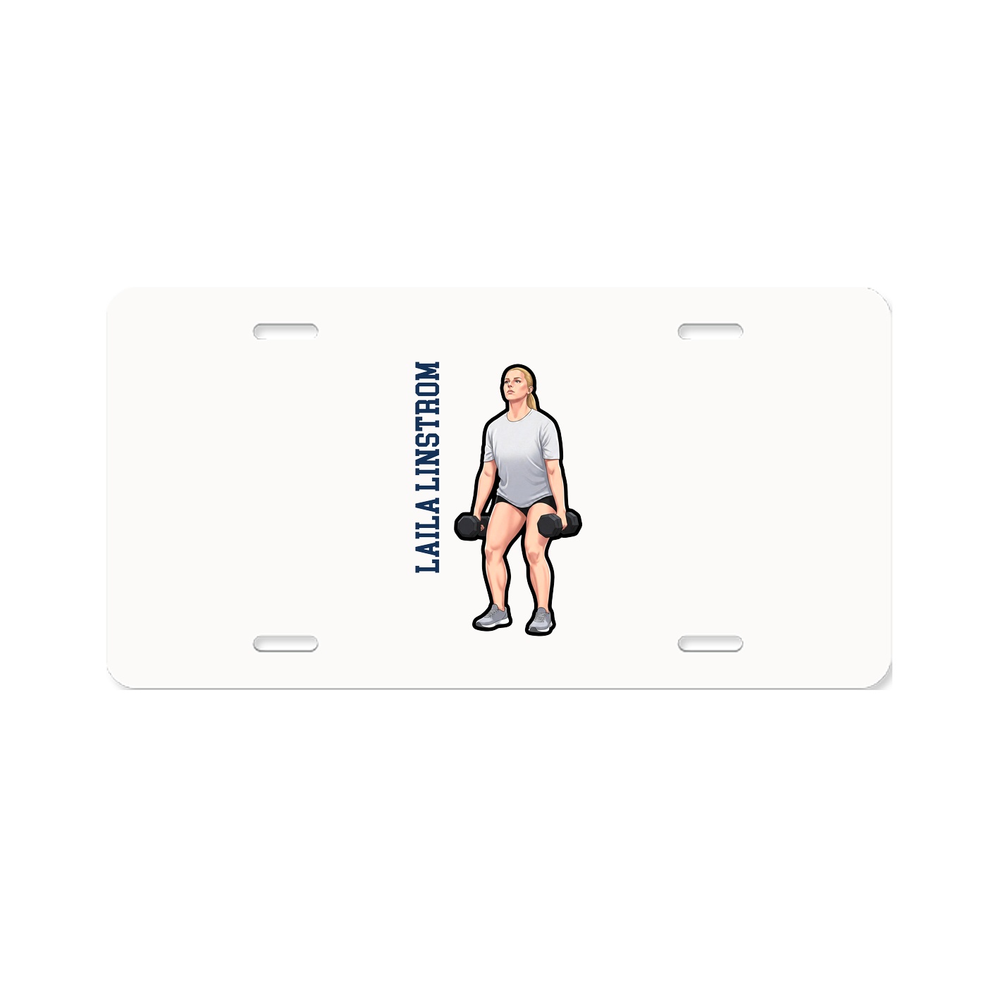 License Plate — Name Vertical in Classic