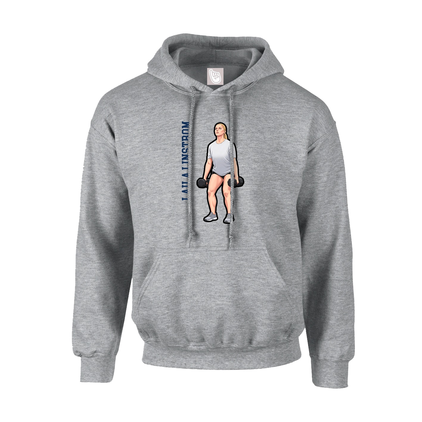 Hoodie — Name Vertical in Grey