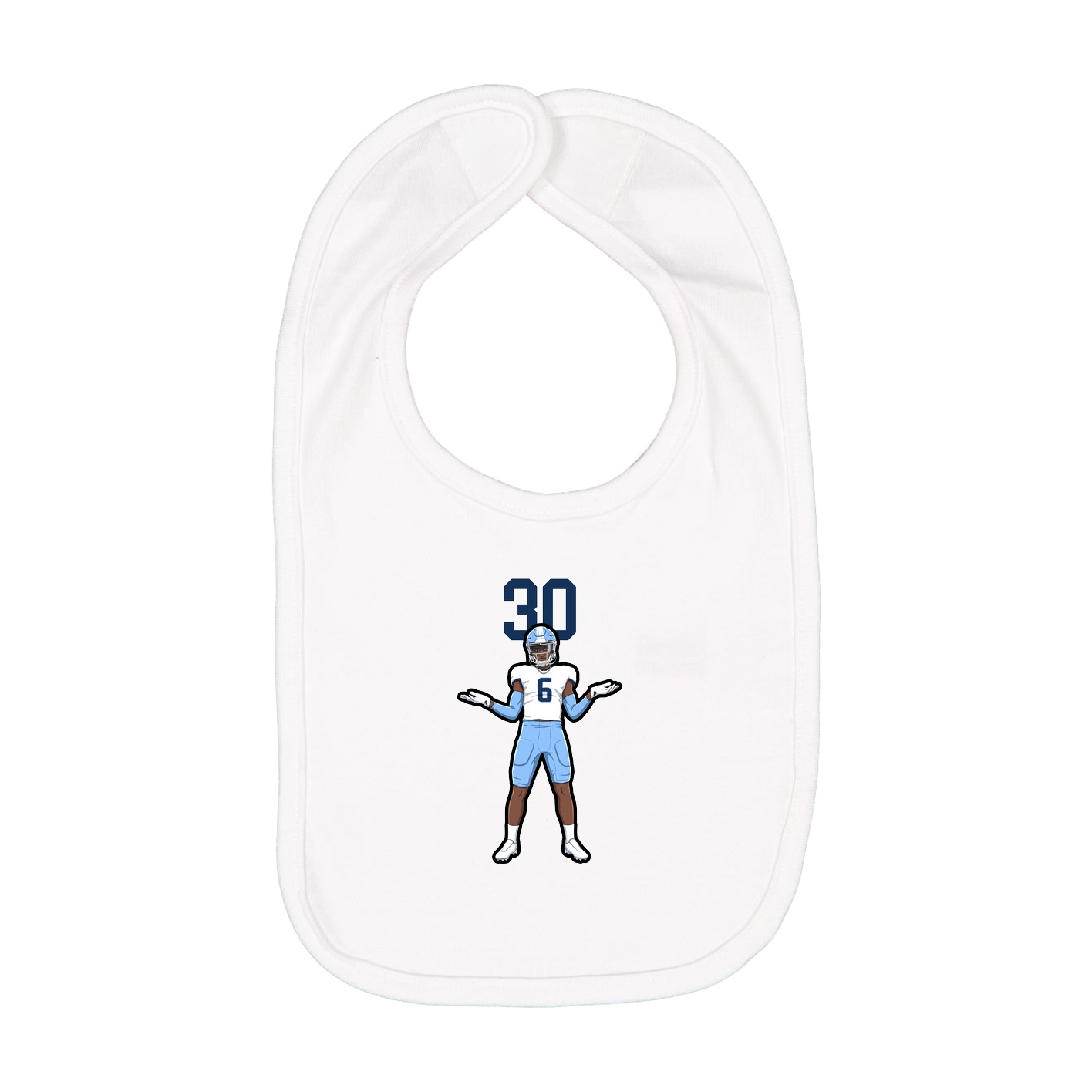 Infant Bib — Number Top in White