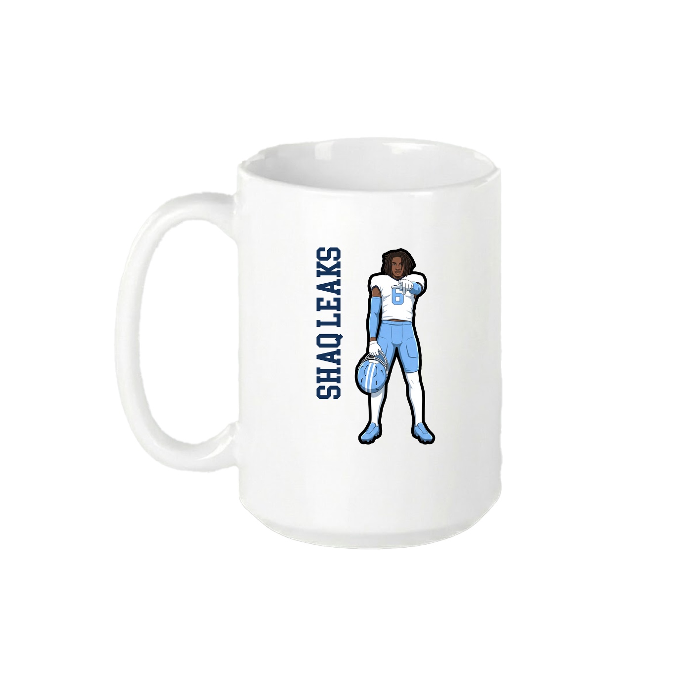 15oz Coffee Mug — Name Vertical in White