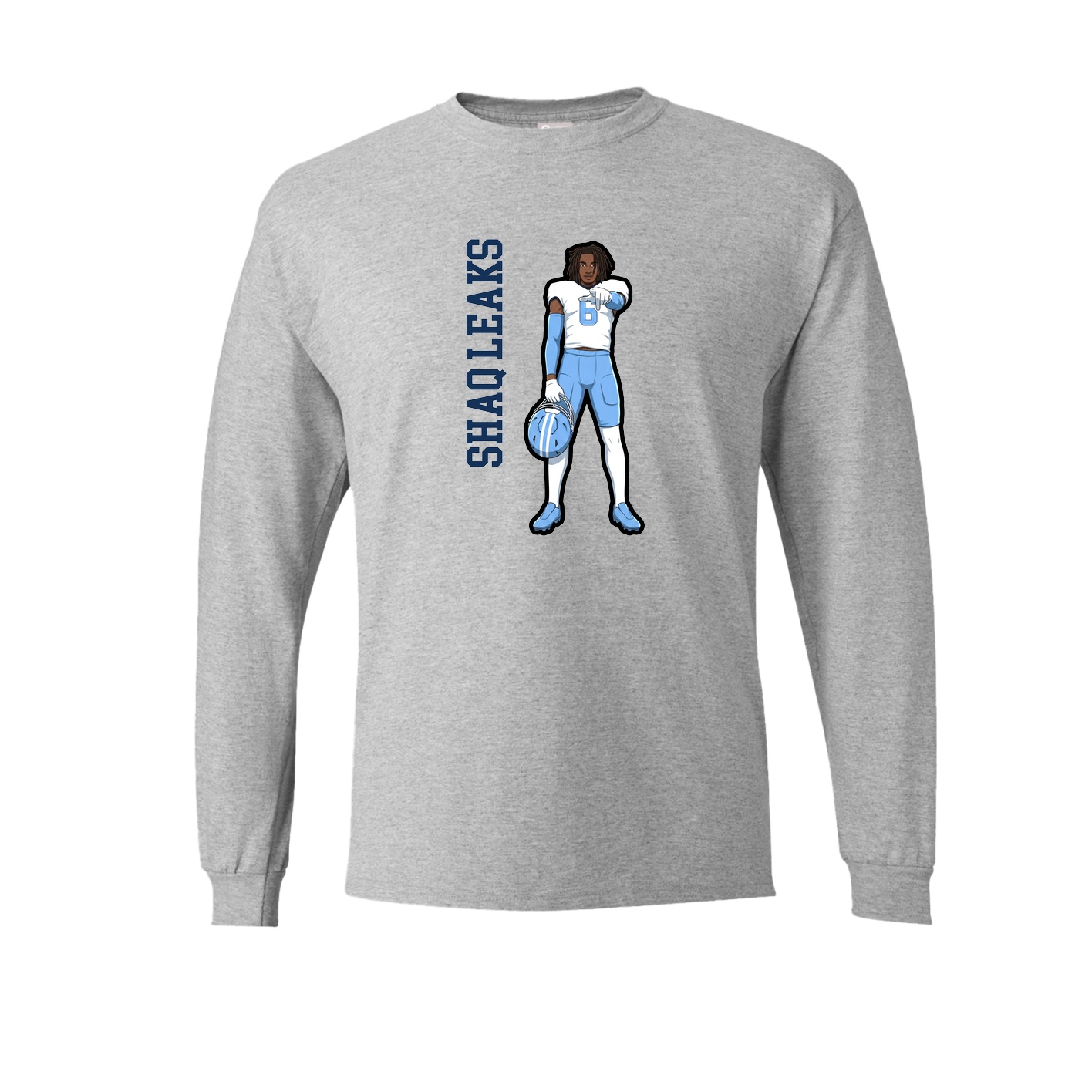 Long Sleeve Tee — Name Vertical in Grey