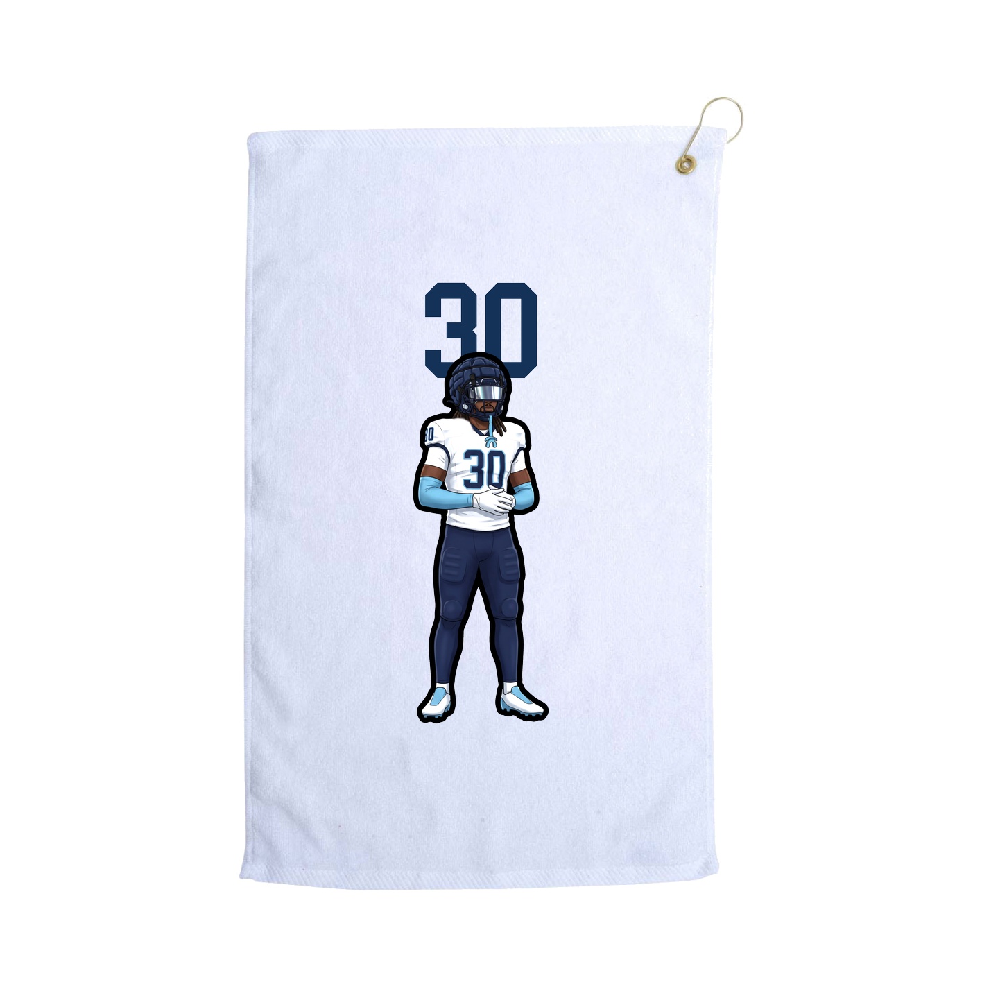 Golf Towel — Number Top in White