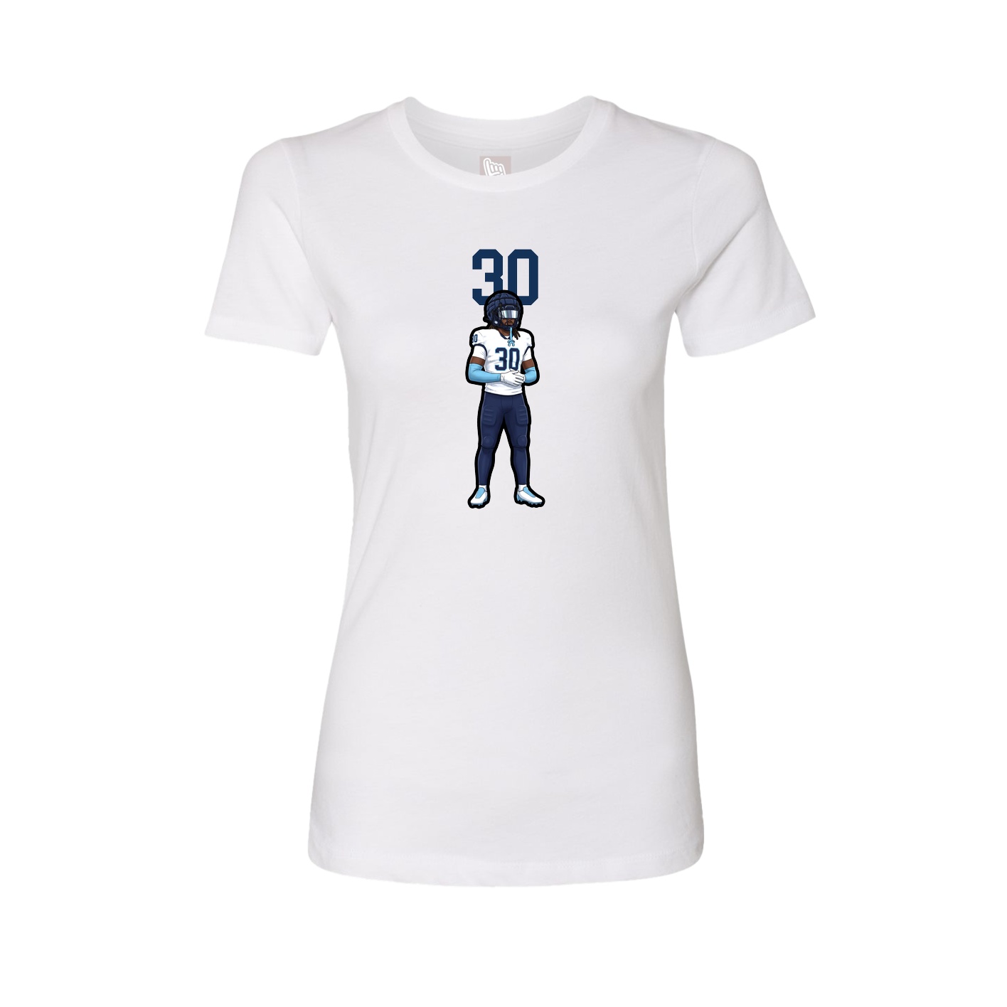 Fitted Women's Tee — Number Top in White