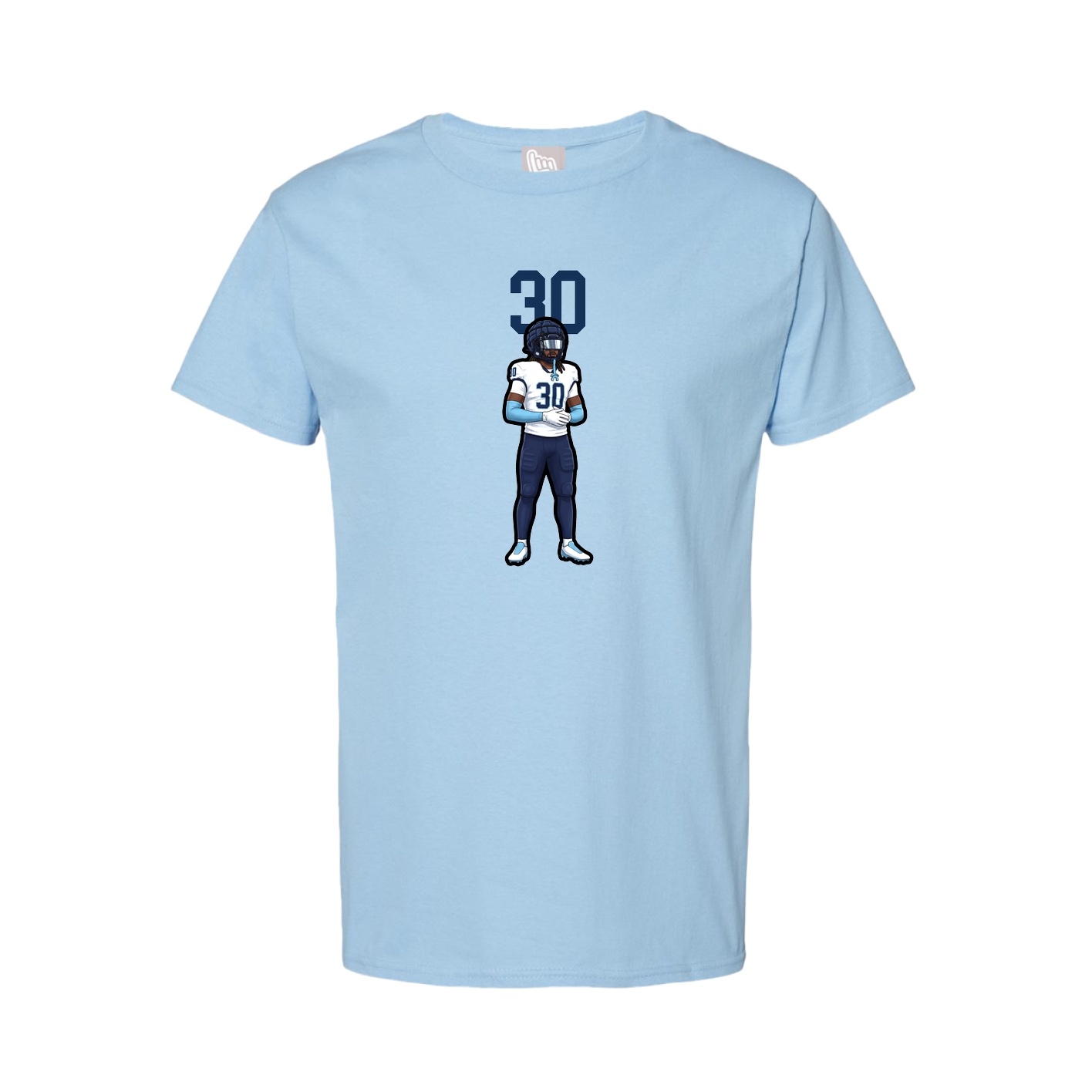 Youth Tee — Number Top in Light Blue
