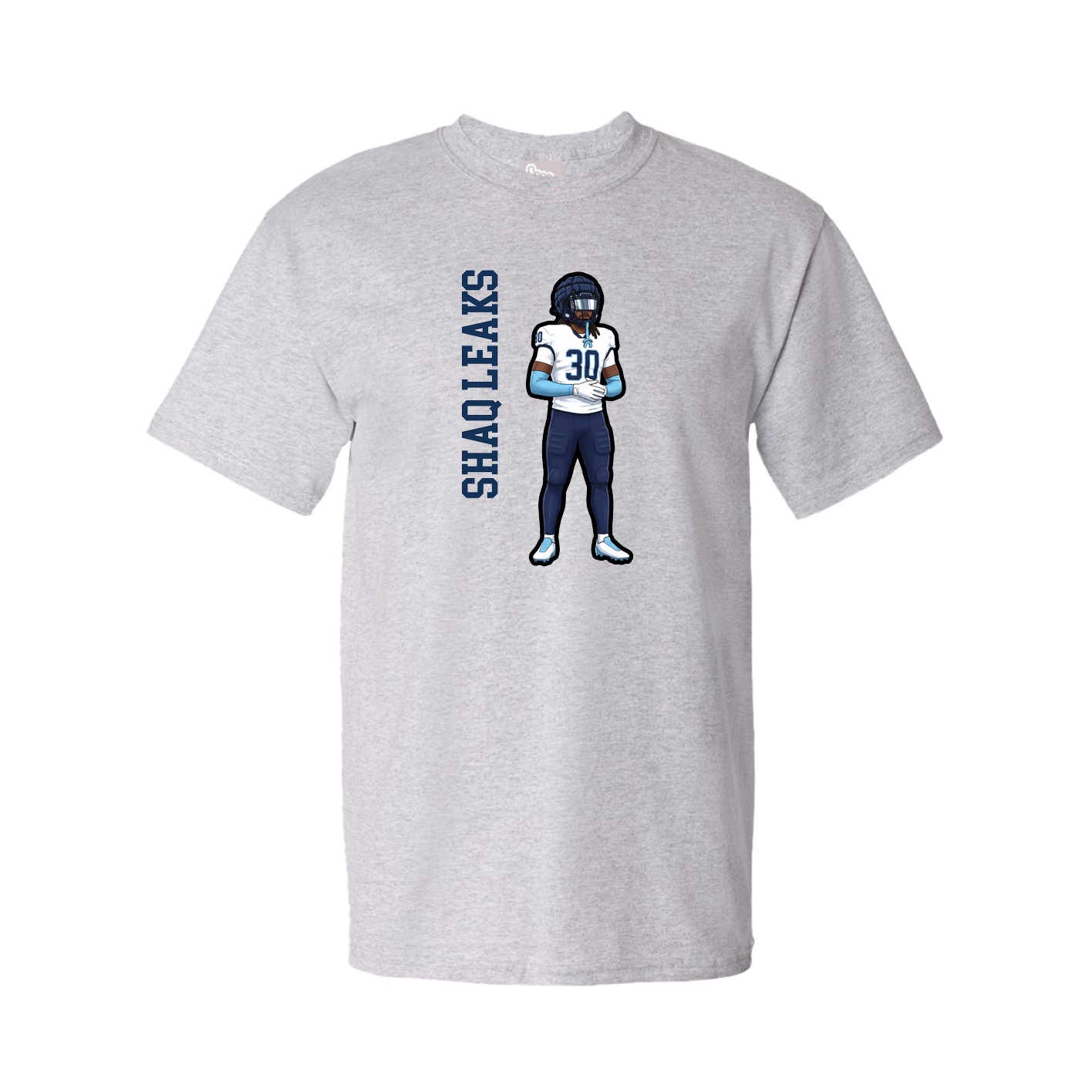 Tee — Name Vertical in Grey