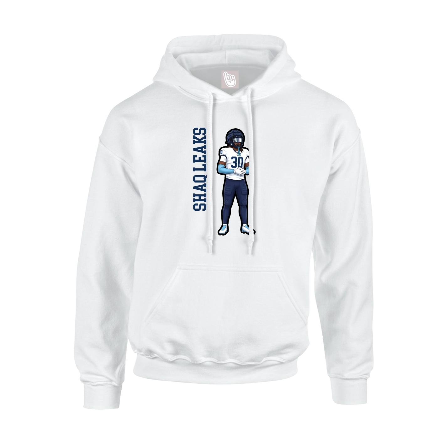 Youth Hoodie — Name Vertical in White