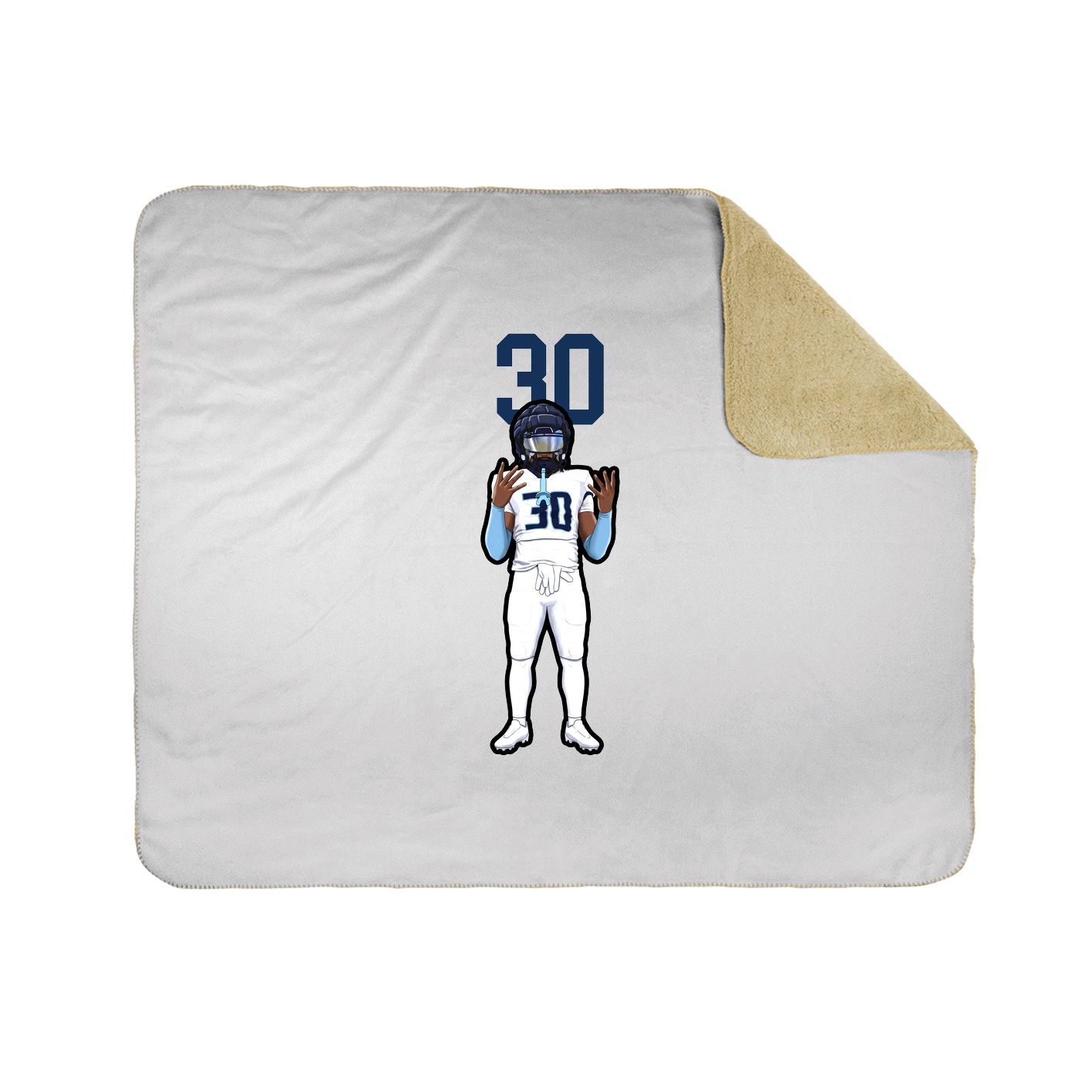 Throw Blanket — Number Top in White