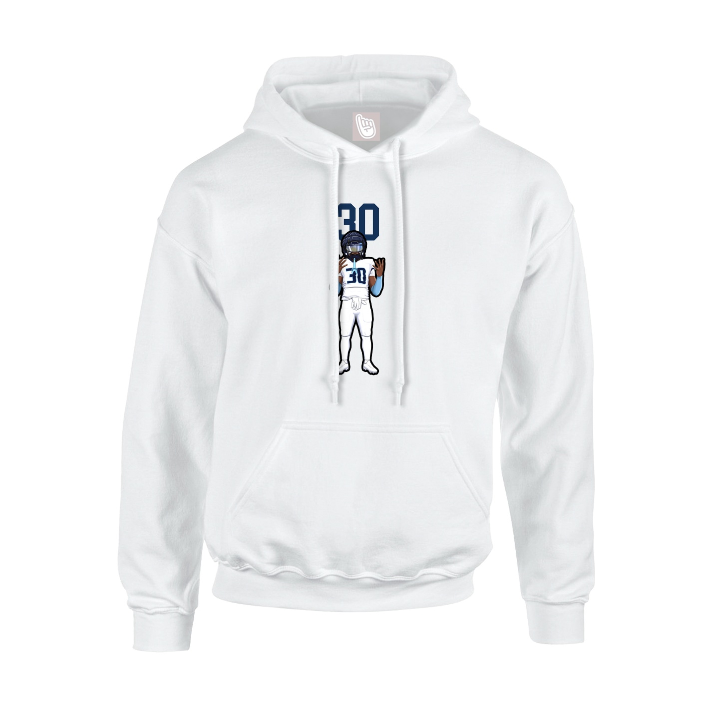 Hoodie — Number Top in White