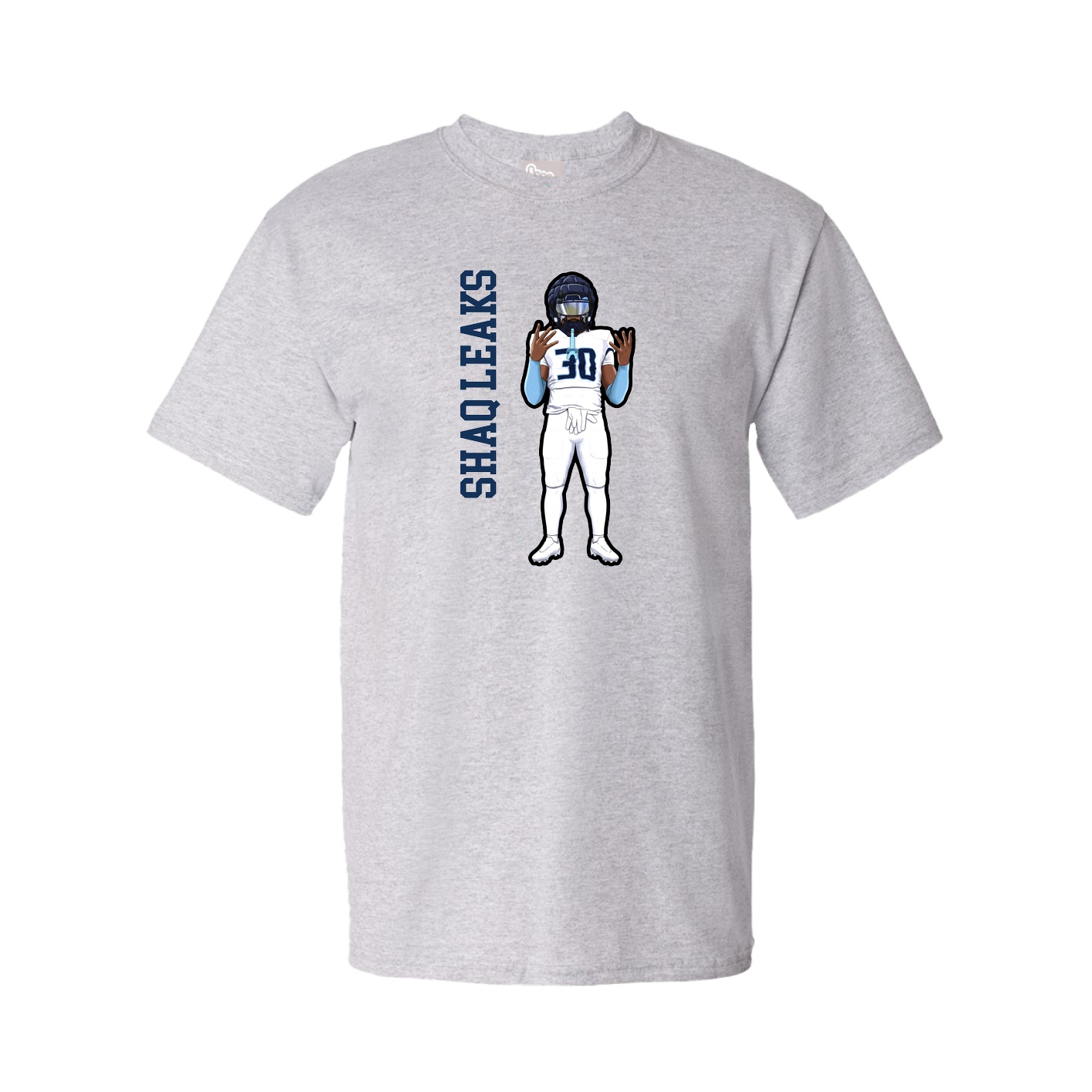 Tee — Name Vertical in Grey