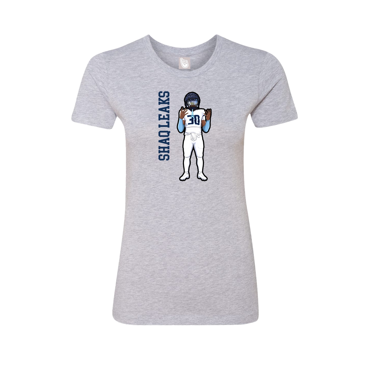 Womens Tee — Name Vertical in Grey