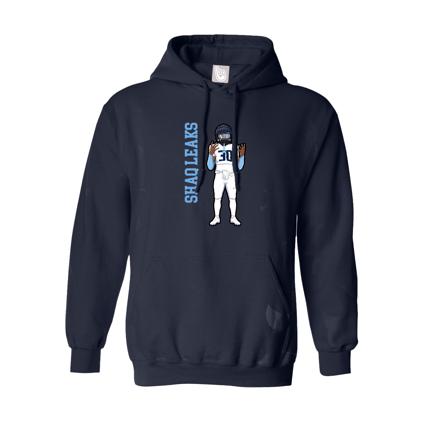 Hoodie — Name Vertical in Navy