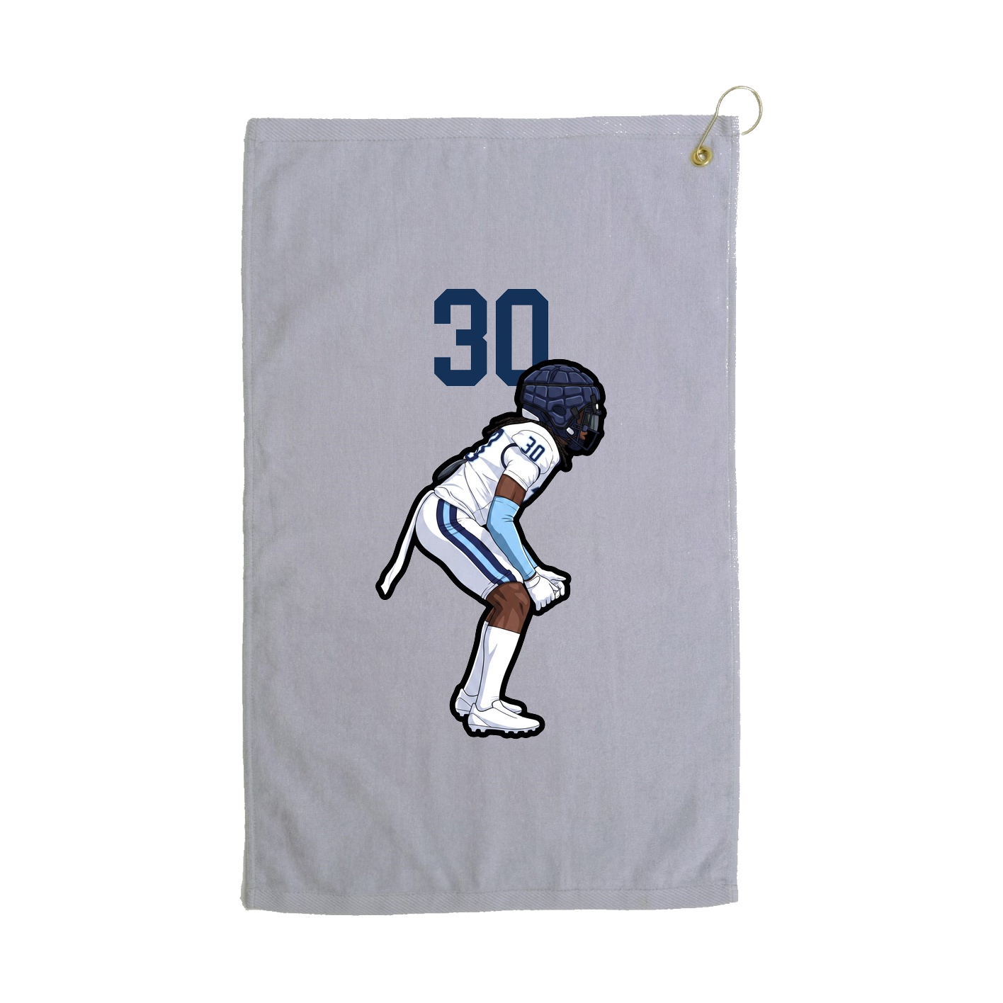 Golf Towel — Number Top in Grey
