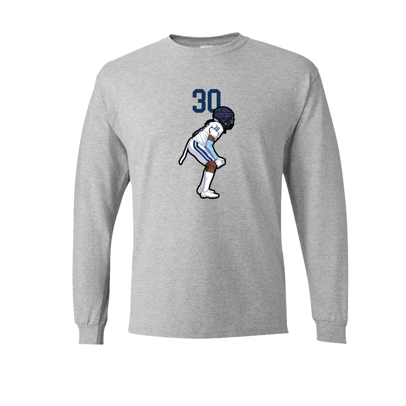 Long Sleeve Tee — Number Top in Grey