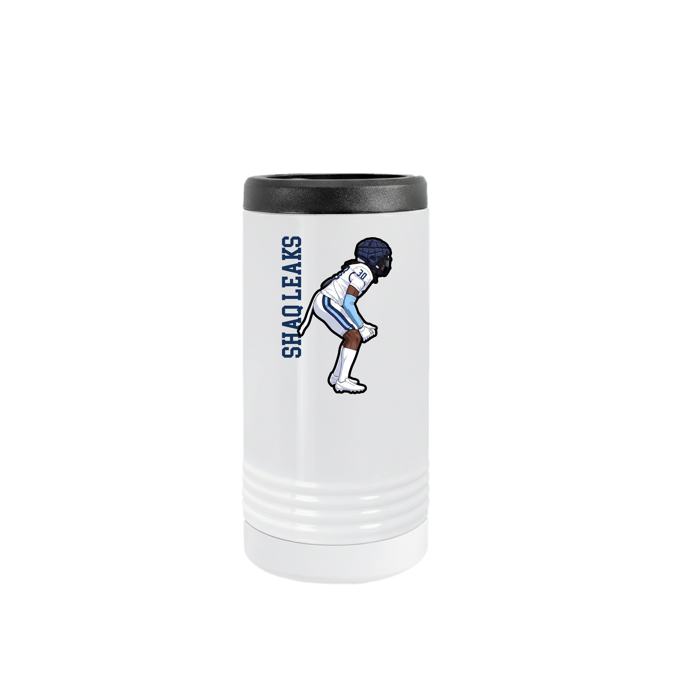Slim Beverage Holder — Name Vertical in White