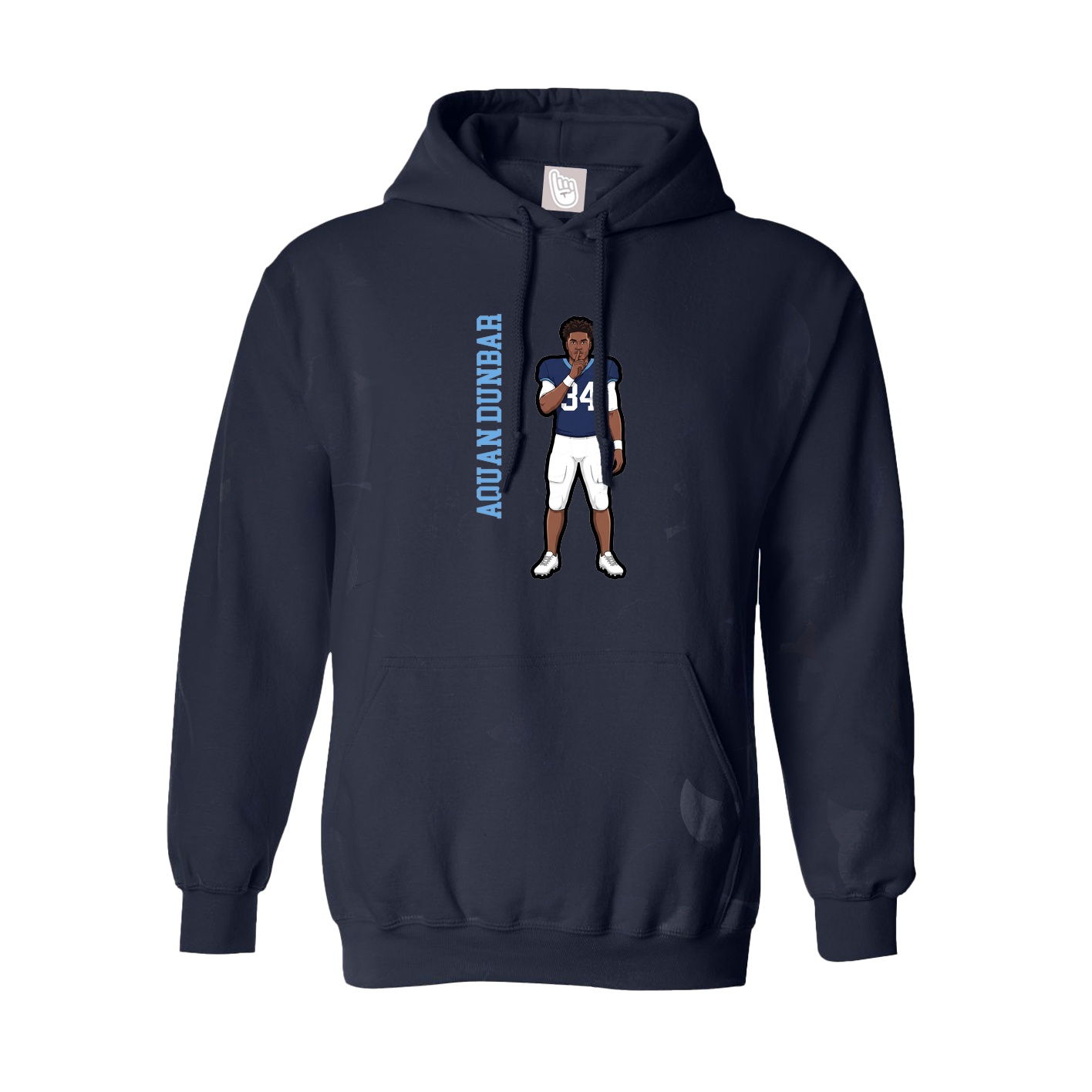 Hoodie — Name Vertical in Navy