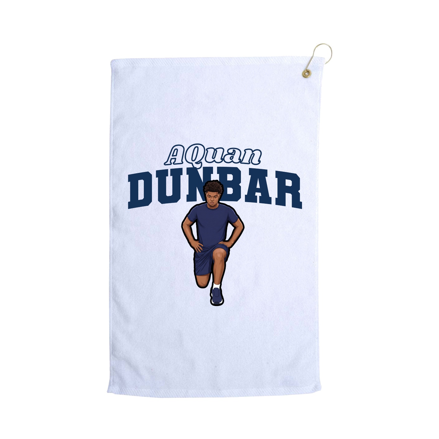 Golf Towel — Name Arch in White