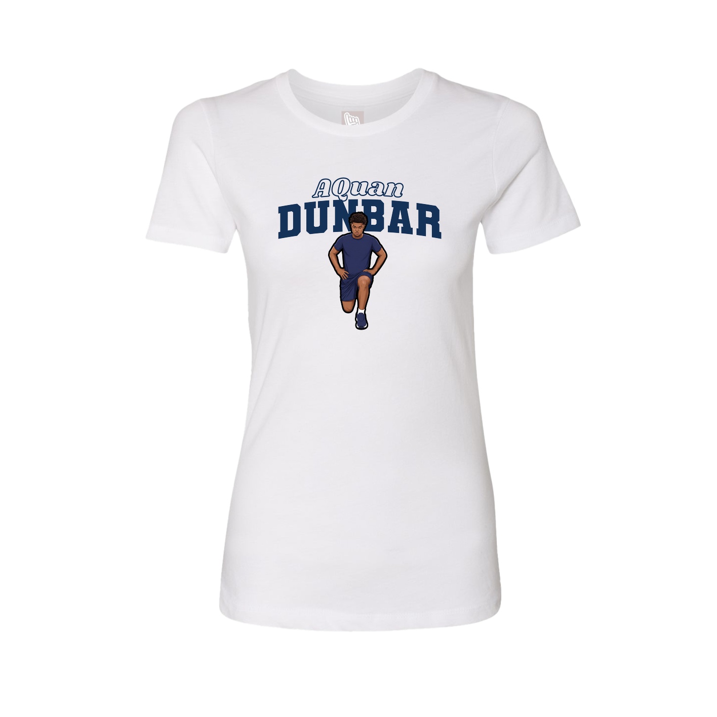 Fitted Women's Tee — Name Arch in White
