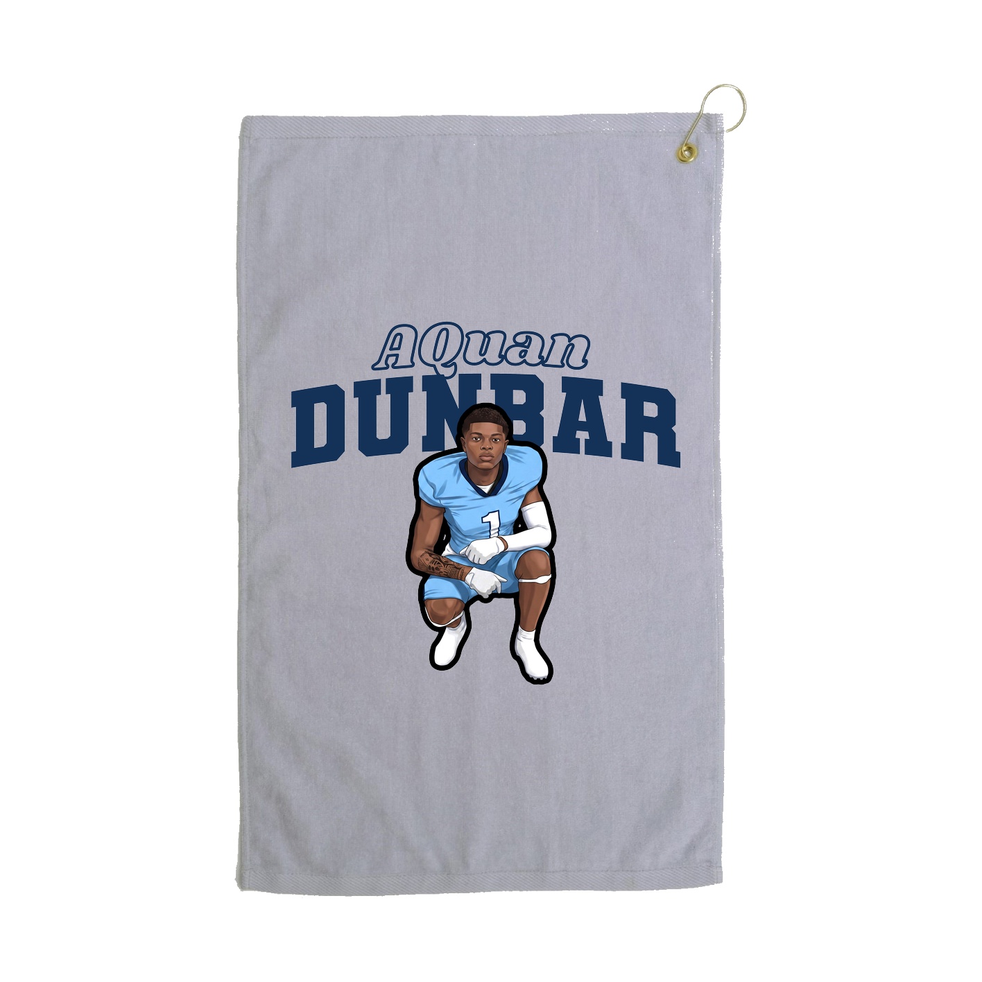 Golf Towel — Name Arch in Grey