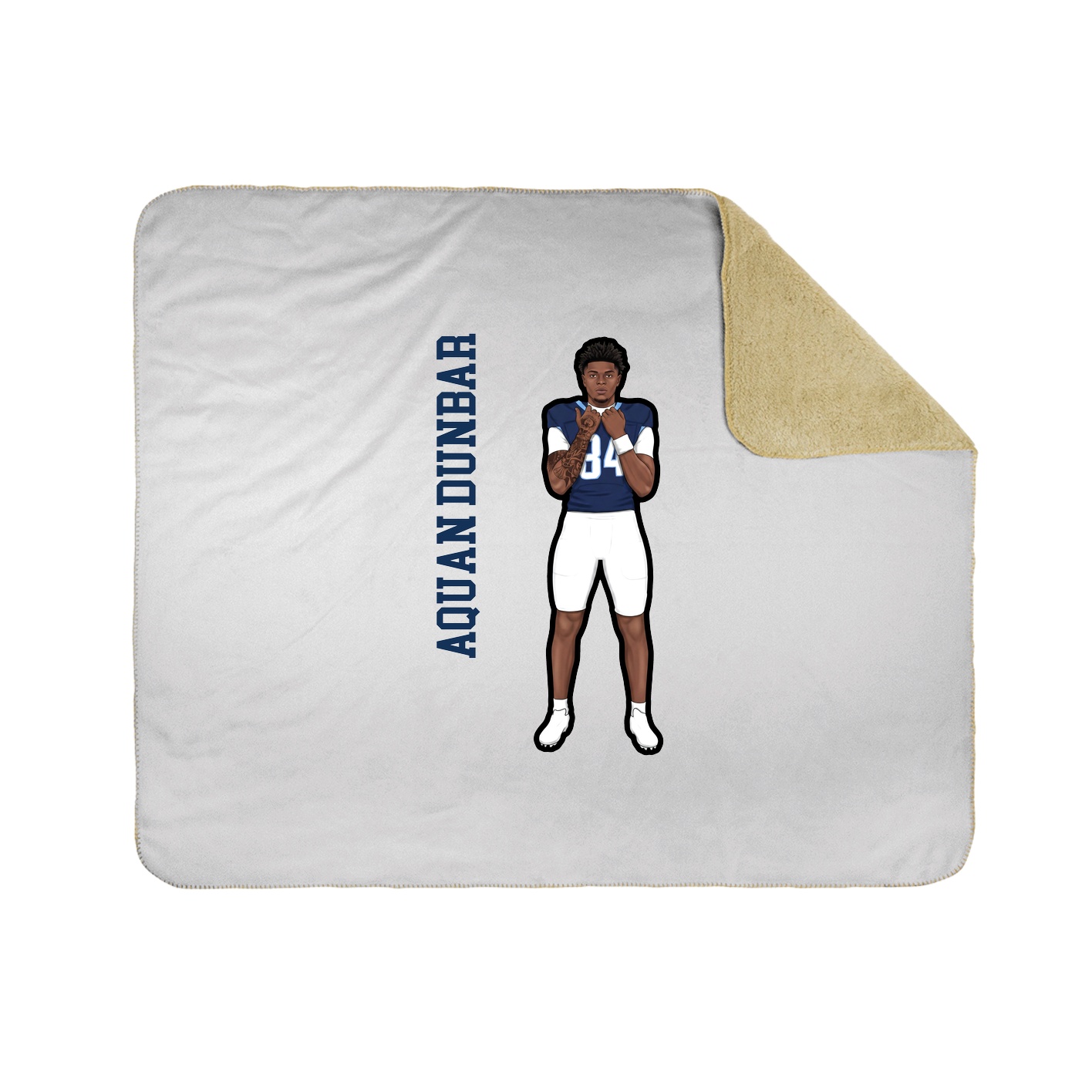 Throw Blanket — Name Vertical in White