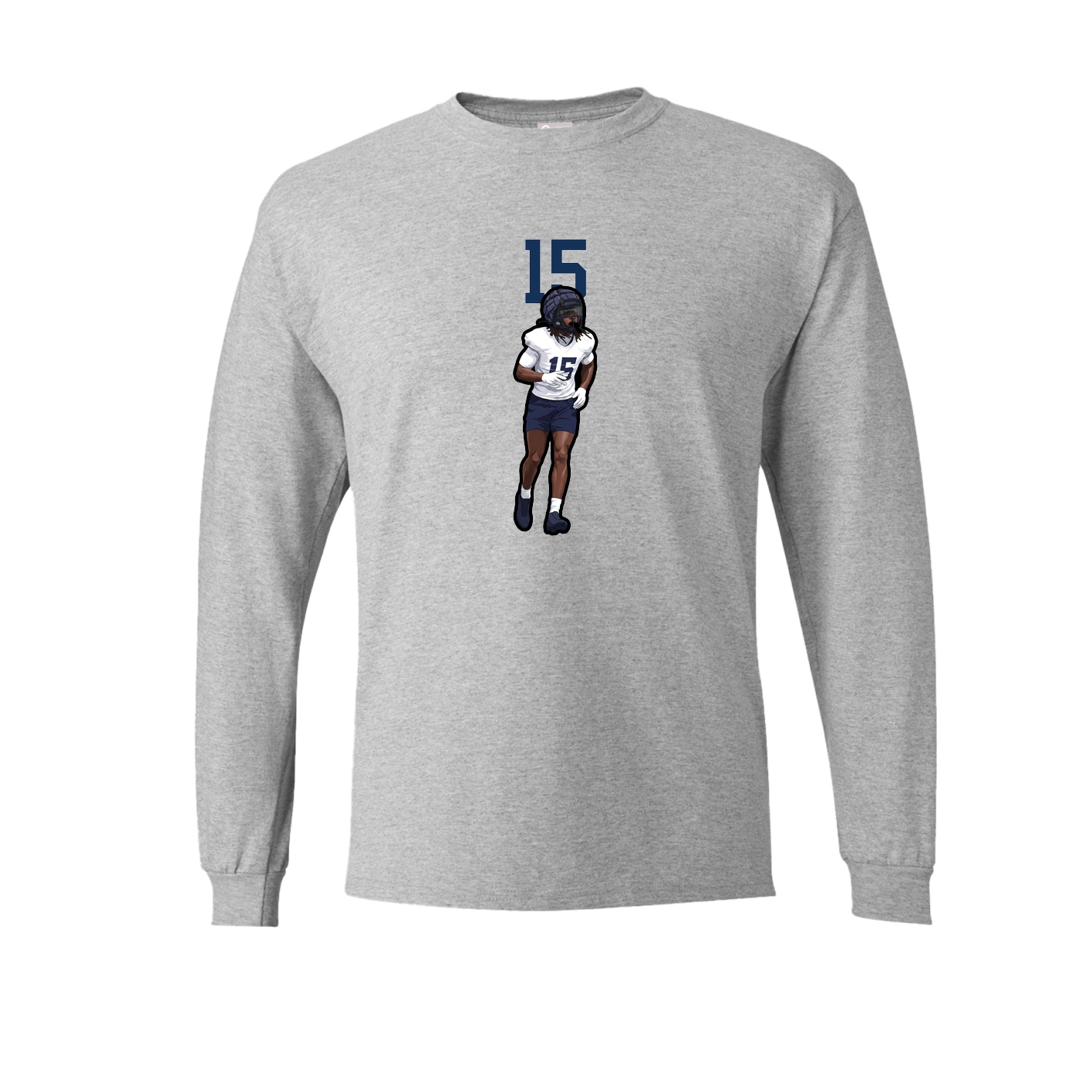 Long Sleeve Tee — Number Top in Grey