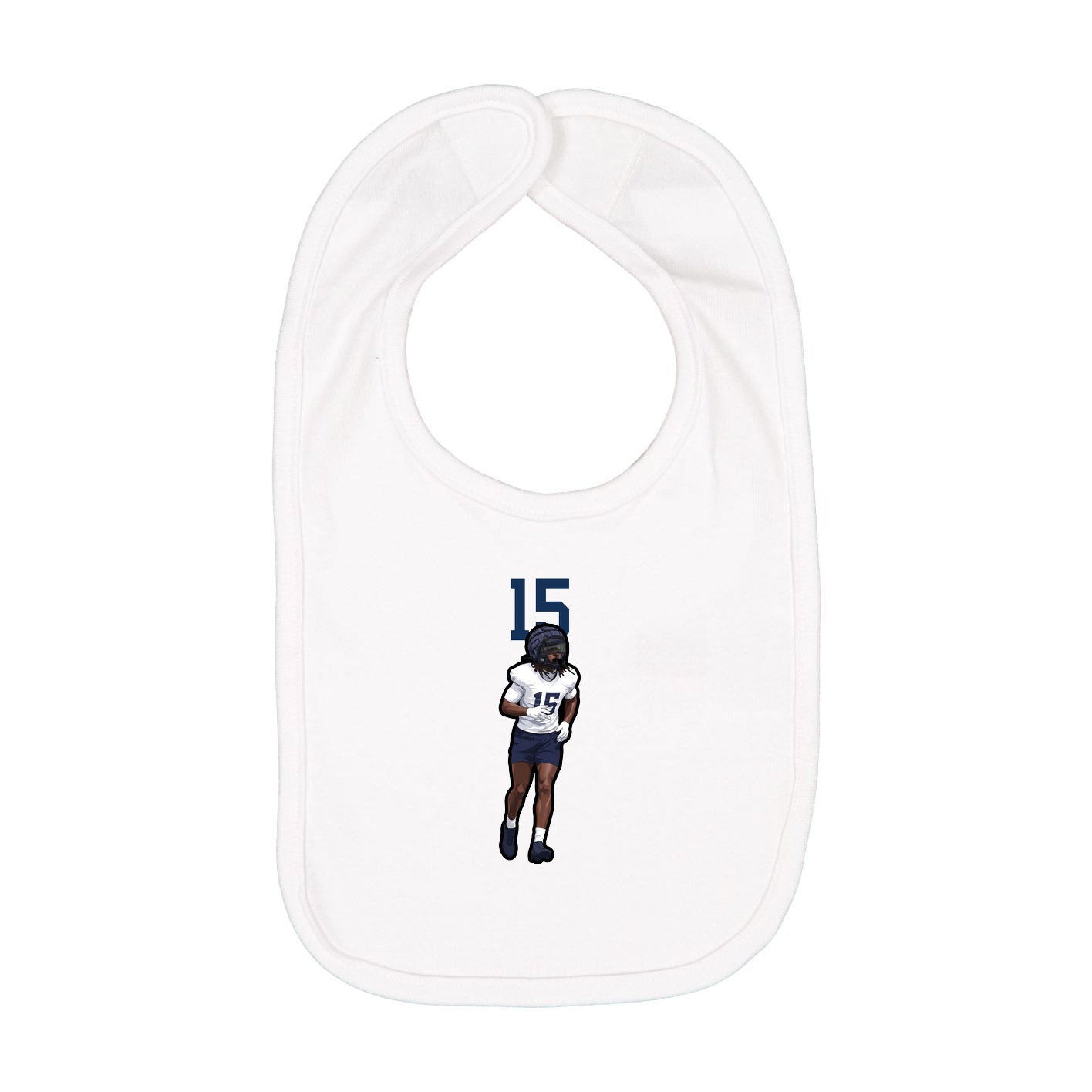 Infant Bib — Number Top in White