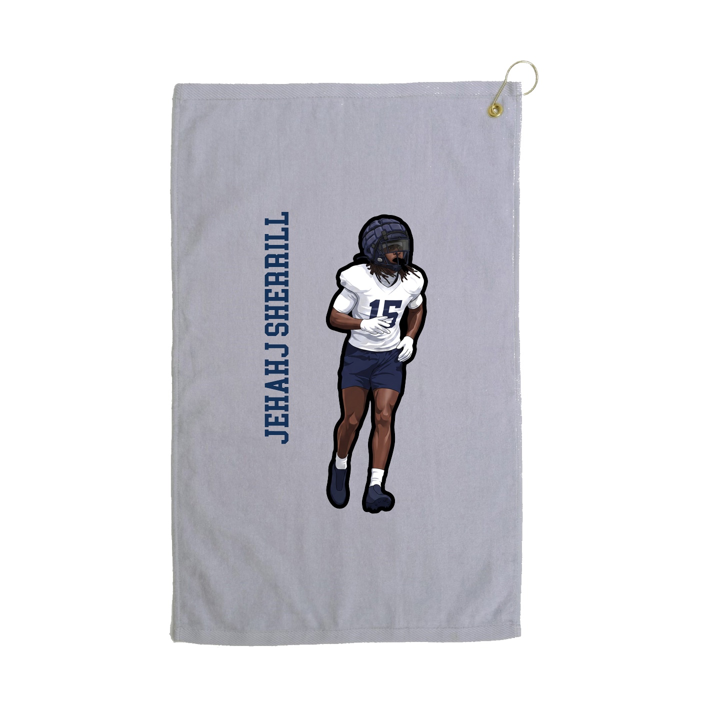 Golf Towel — Name Vertical in Grey