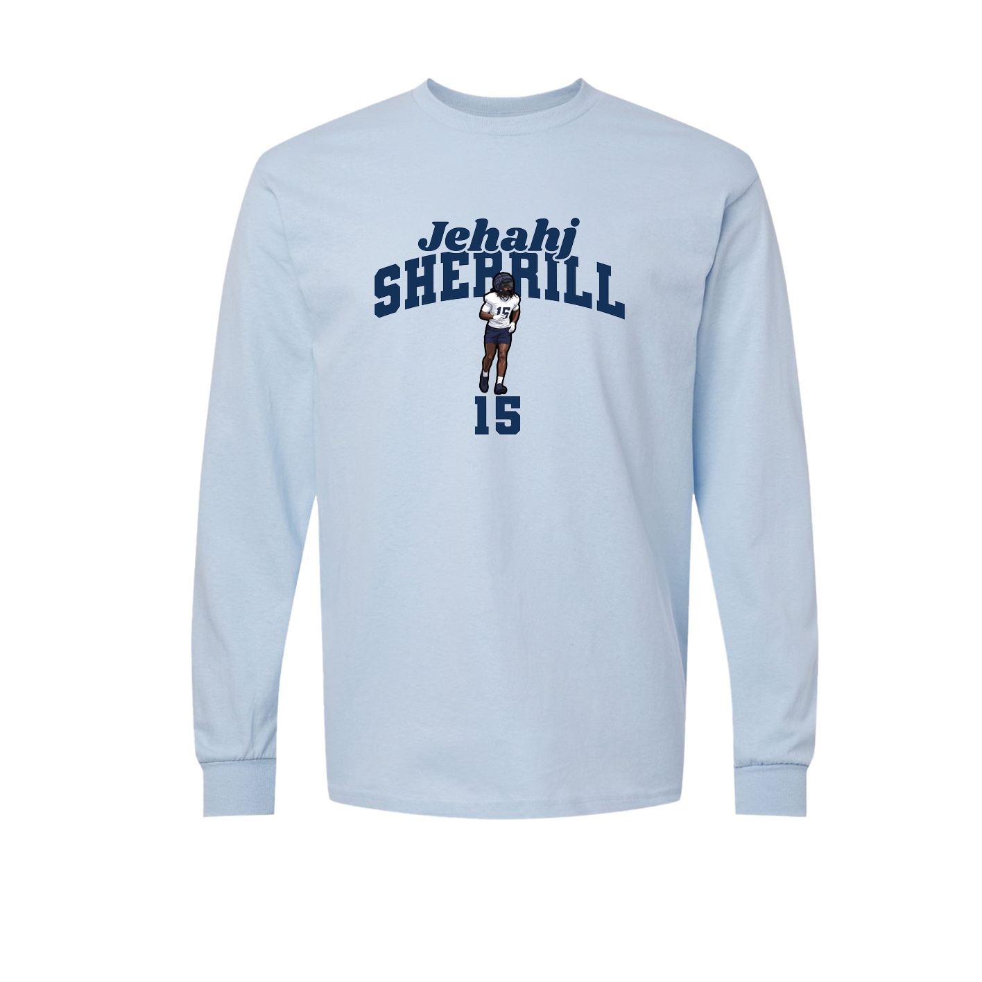 Long Sleeve Tee — Signature Arch in Light Blue