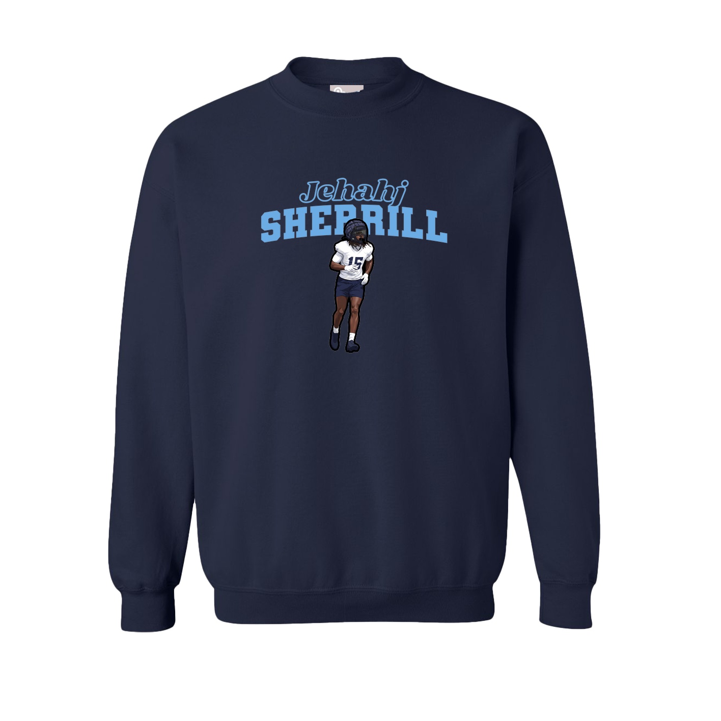 Fleece Crew — Name Arch in Navy