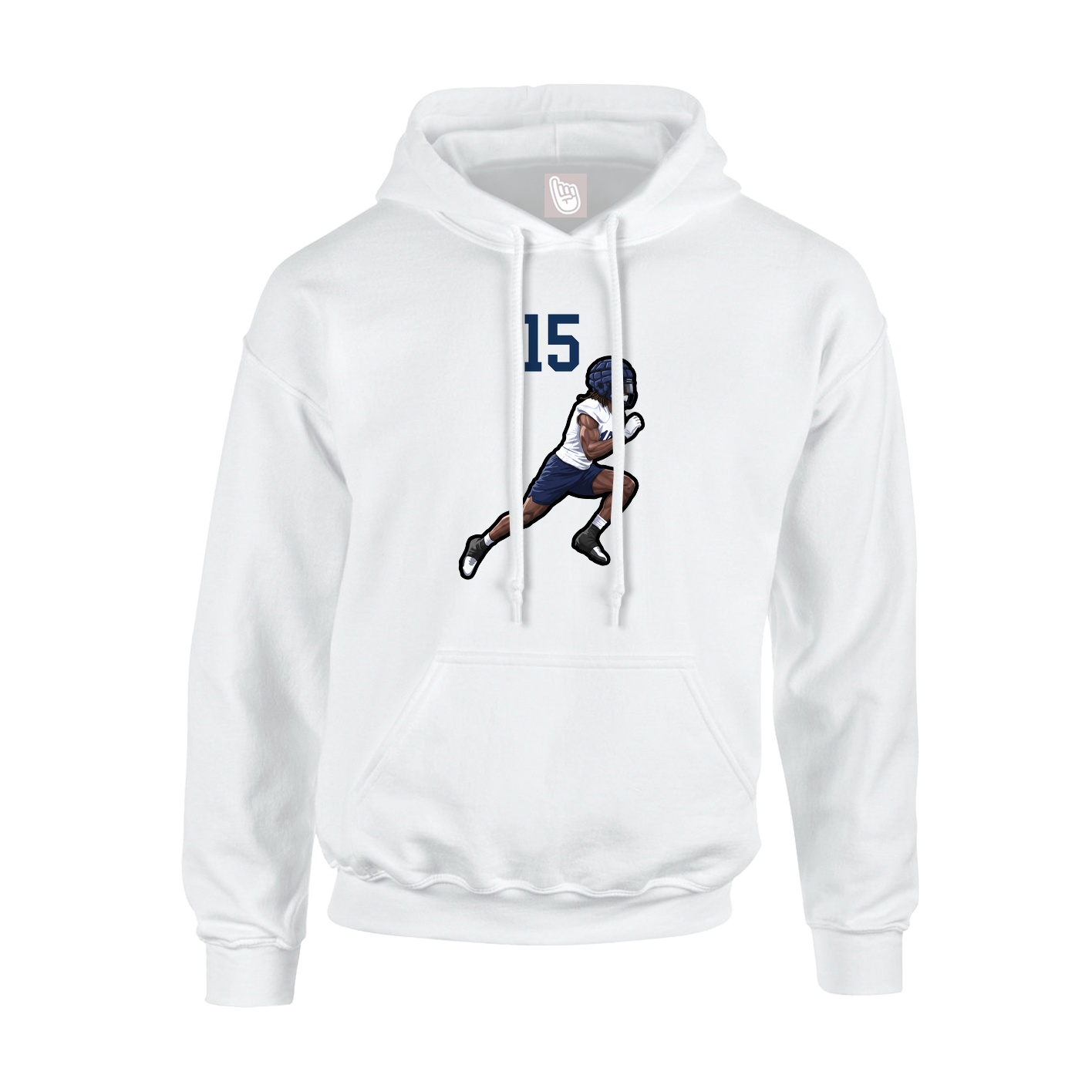 Youth Hoodie — Number Top in White