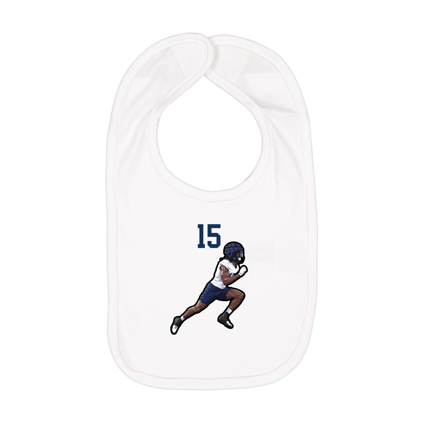 Infant Bib — Number Top in White