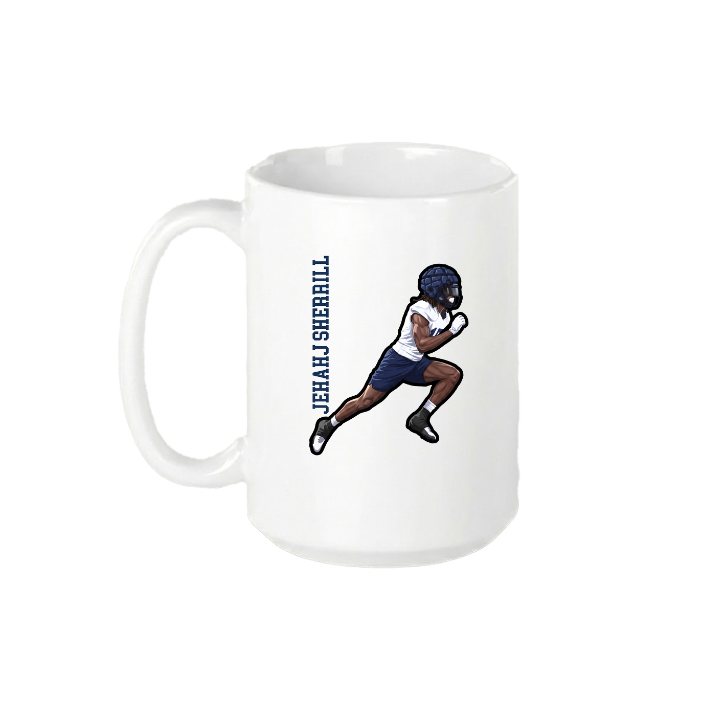 15oz Coffee Mug — Name Vertical in White