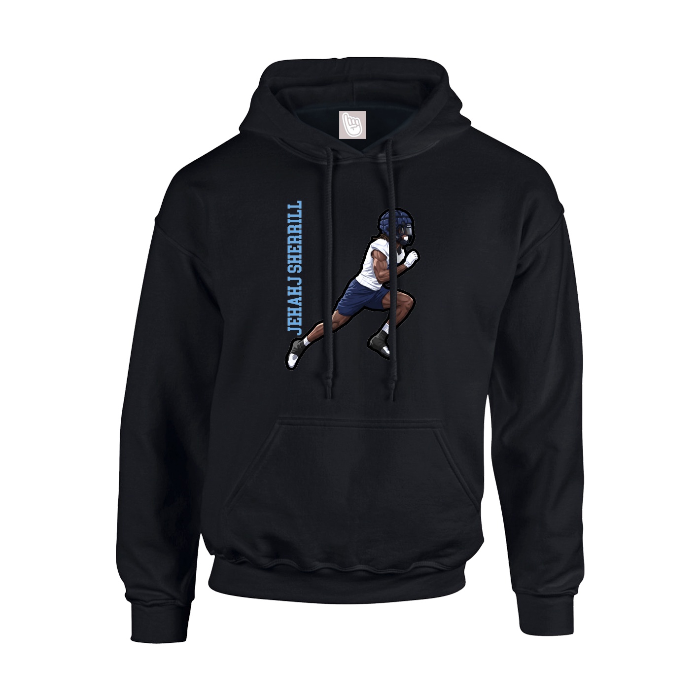 Youth Hoodie — Name Vertical in Black