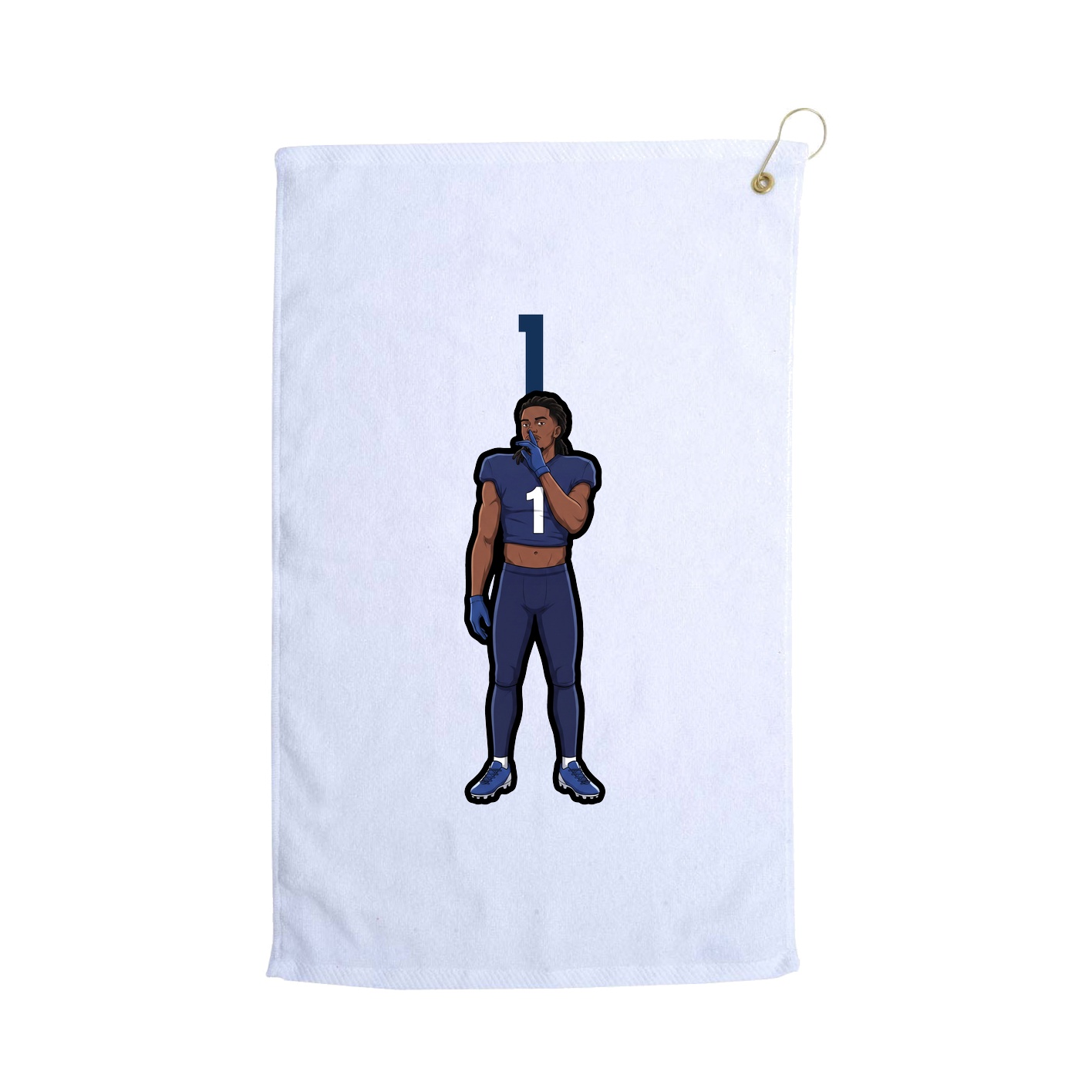 Golf Towel — Number Top in White