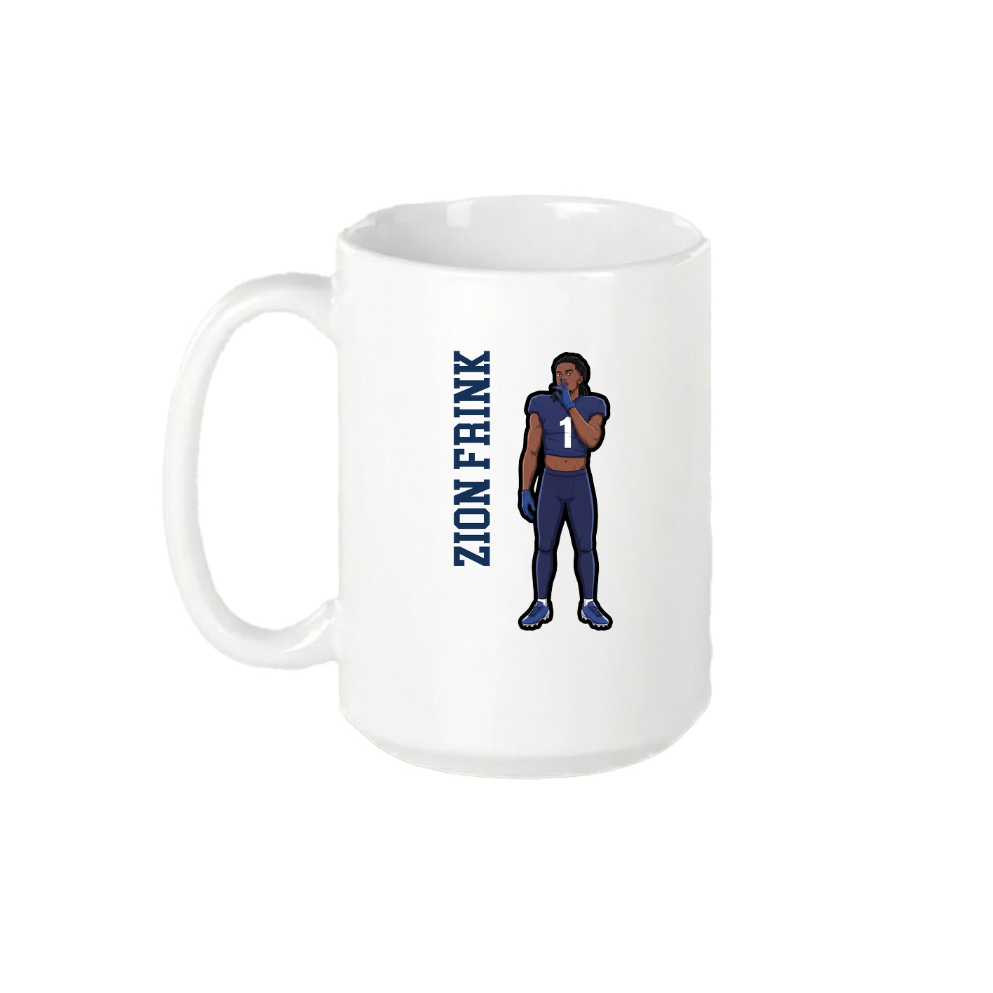 15oz Coffee Mug — Name Vertical in White
