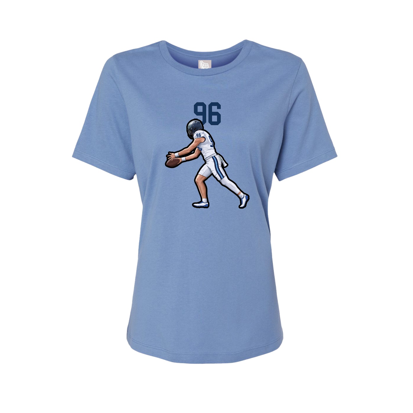 Fitted Women's Tee — Number Top in Powder Blue