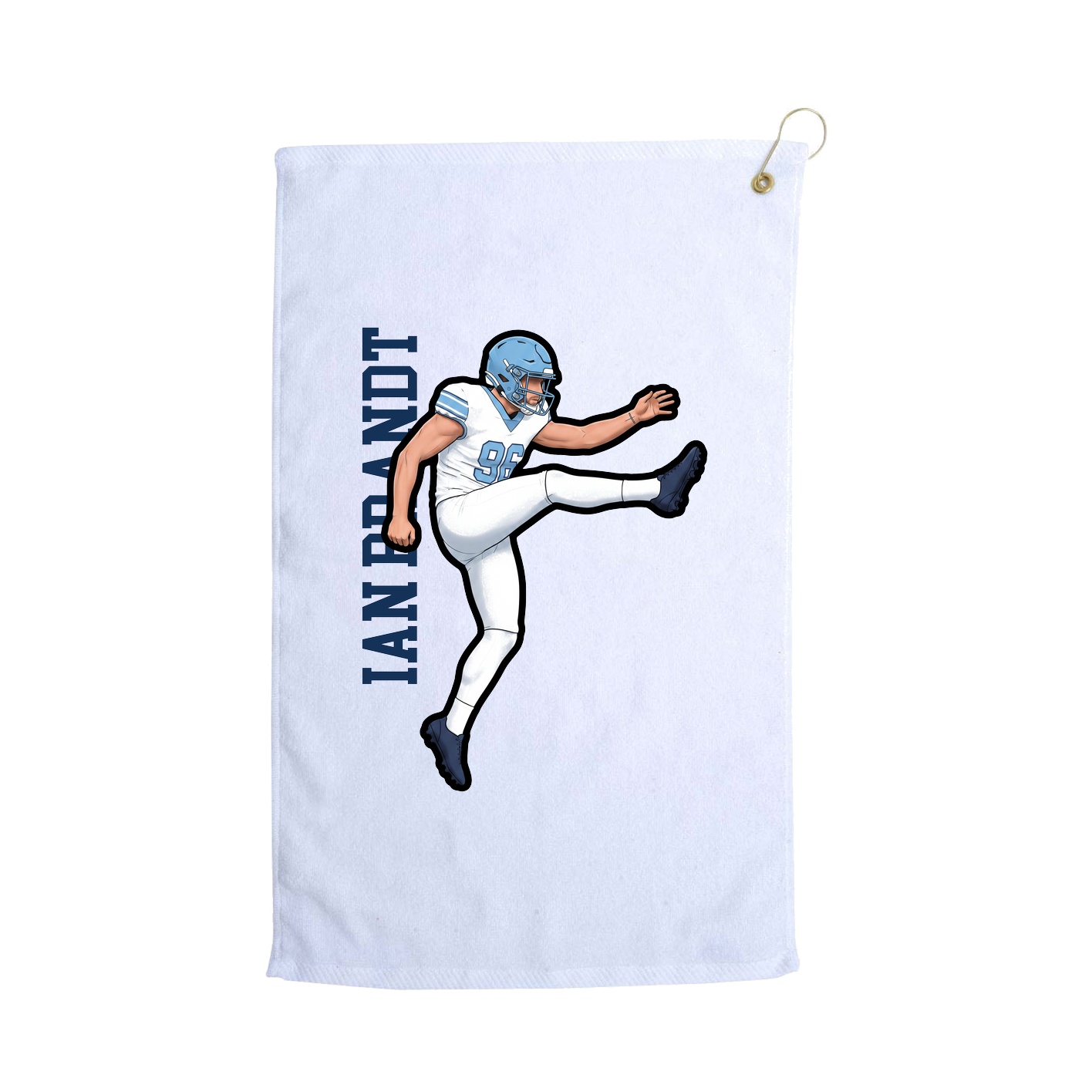 Golf Towel — Name Vertical in White