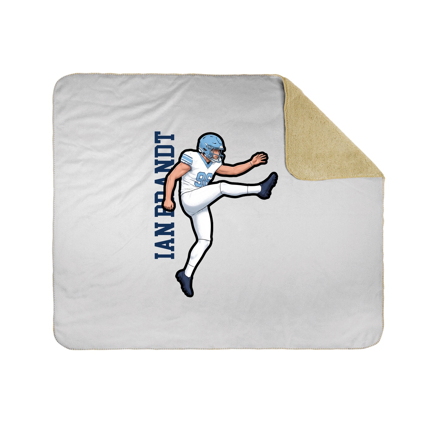 Throw Blanket — Name Vertical in White
