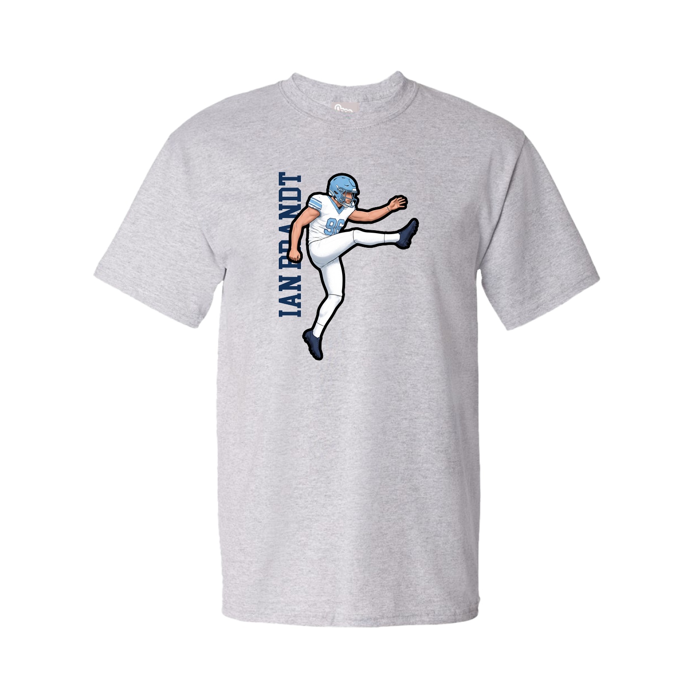 Youth Tee — Name Vertical in Grey